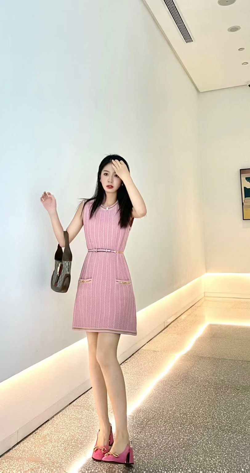 Gucci Gucci Pink Cable Knit Dress Size M / US 6-8 / IT 42-44 - 7 Thumbnail