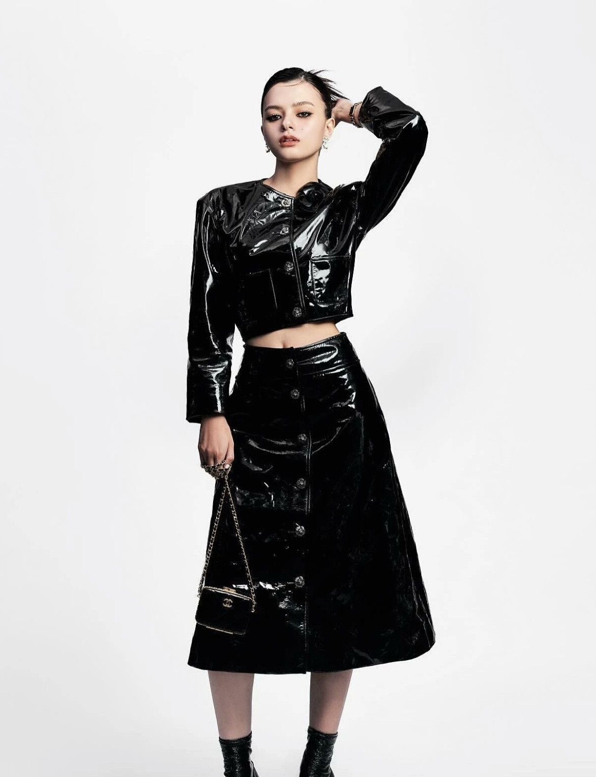 Chanel Chanel 23K Black Patent Leather Jacket Size S / US 4 / IT 40 - 9 Thumbnail