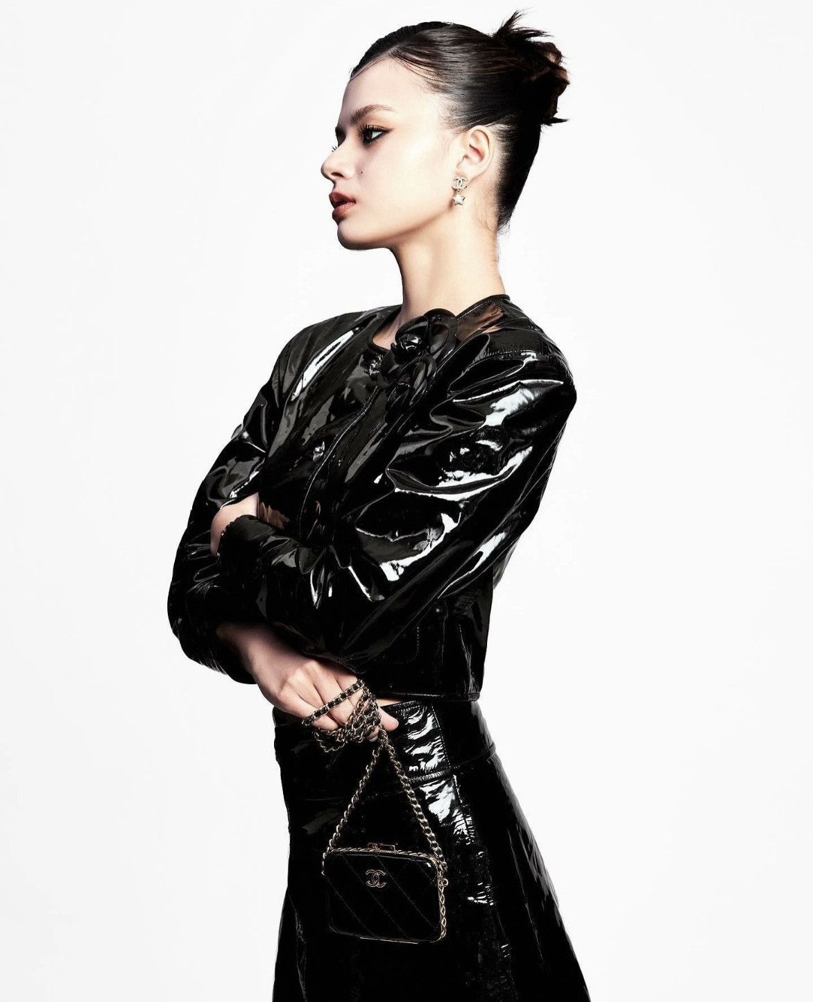 Chanel Chanel 23K Black Patent Leather Jacket Size S / US 4 / IT 40 - 8 Thumbnail