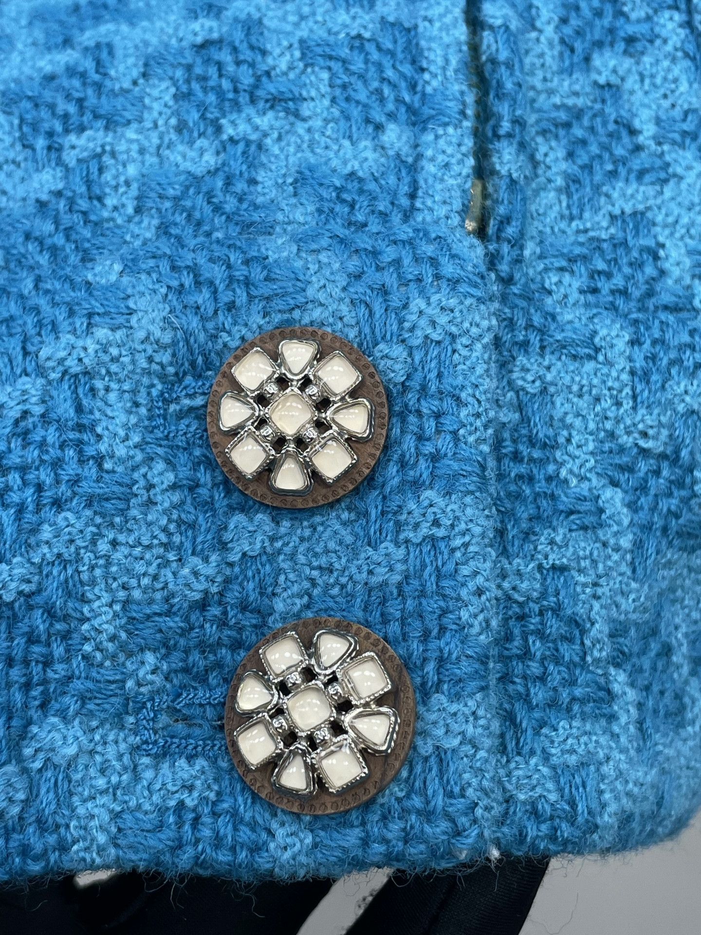 Chanel Chanel Blue Knit Snow Series Coat Size XXS / US 00 / IT 34 - 3 Thumbnail