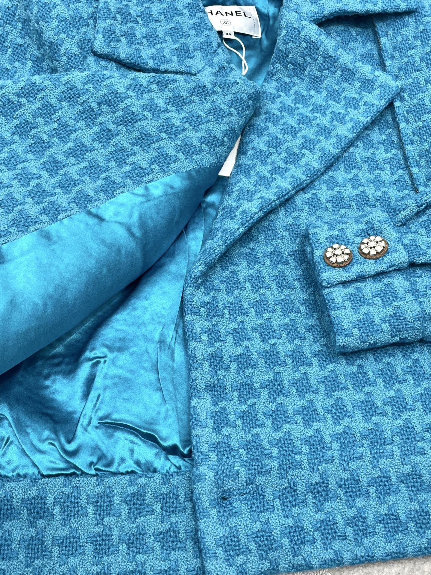 Chanel Chanel Blue Knit Snow Series Coat Size XXS / US 00 / IT 34 - 6 Thumbnail
