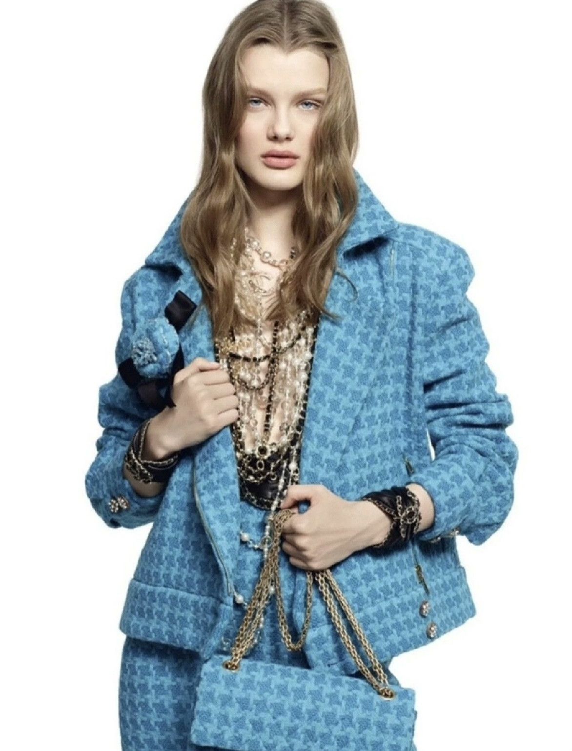 Chanel Chanel Blue Knit Snow Series Coat Size XXS / US 00 / IT 34 - 9 Thumbnail