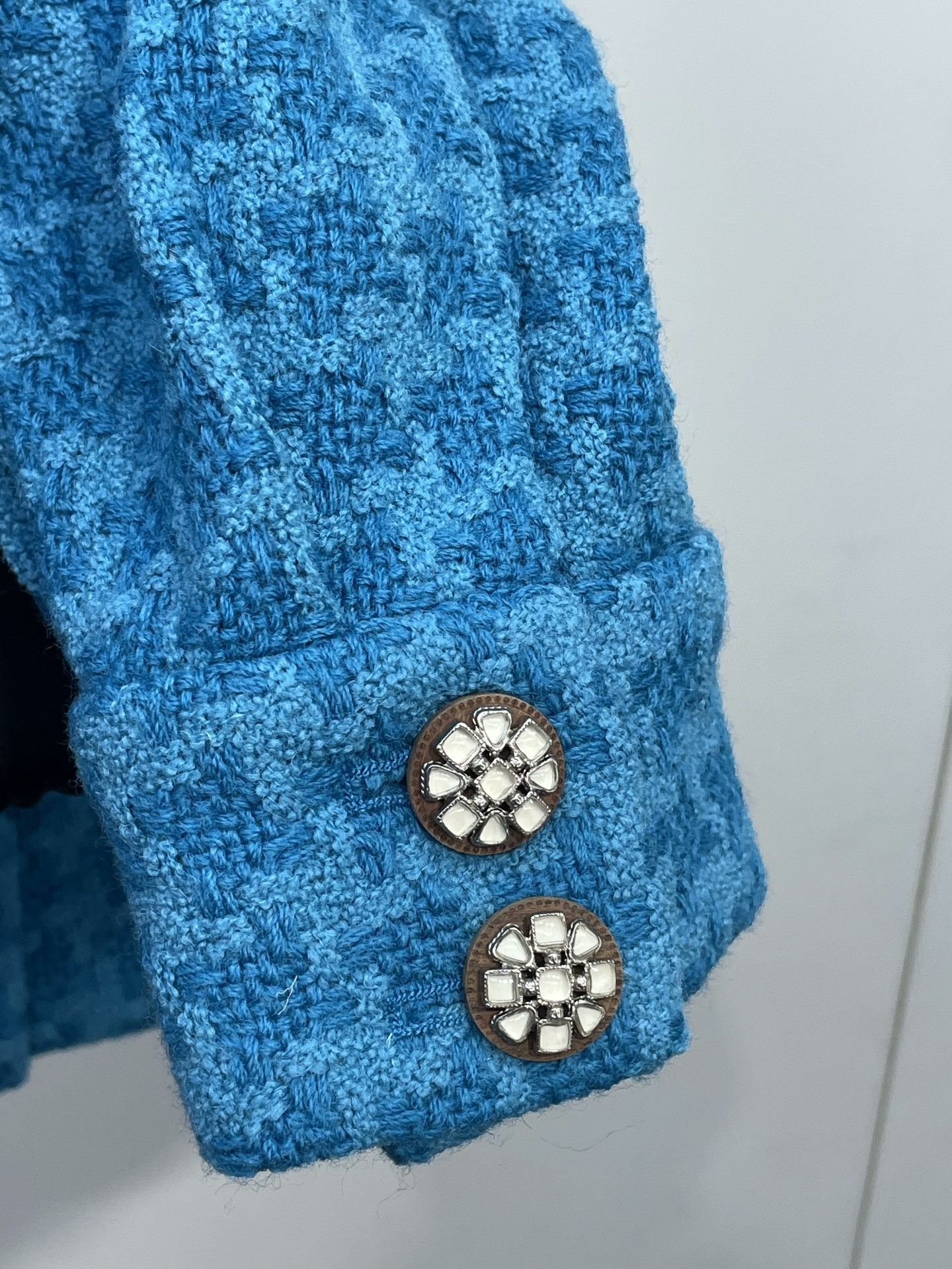 Chanel Chanel Blue Knit Snow Series Coat Size XXS / US 00 / IT 34 - 5 Thumbnail