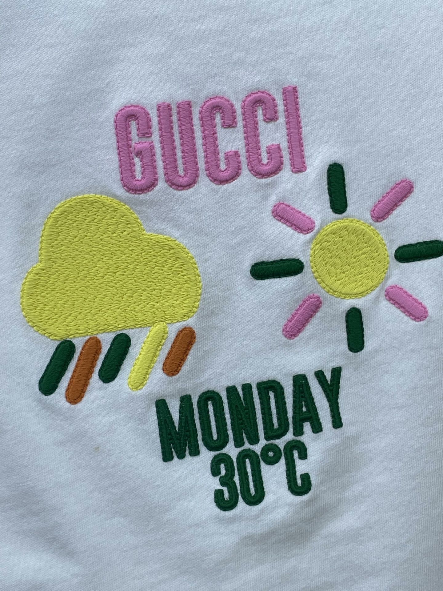 Gucci Gucci Embroidered Weather Pattern Tee Size L / US 10 / IT 46 - 3 Thumbnail