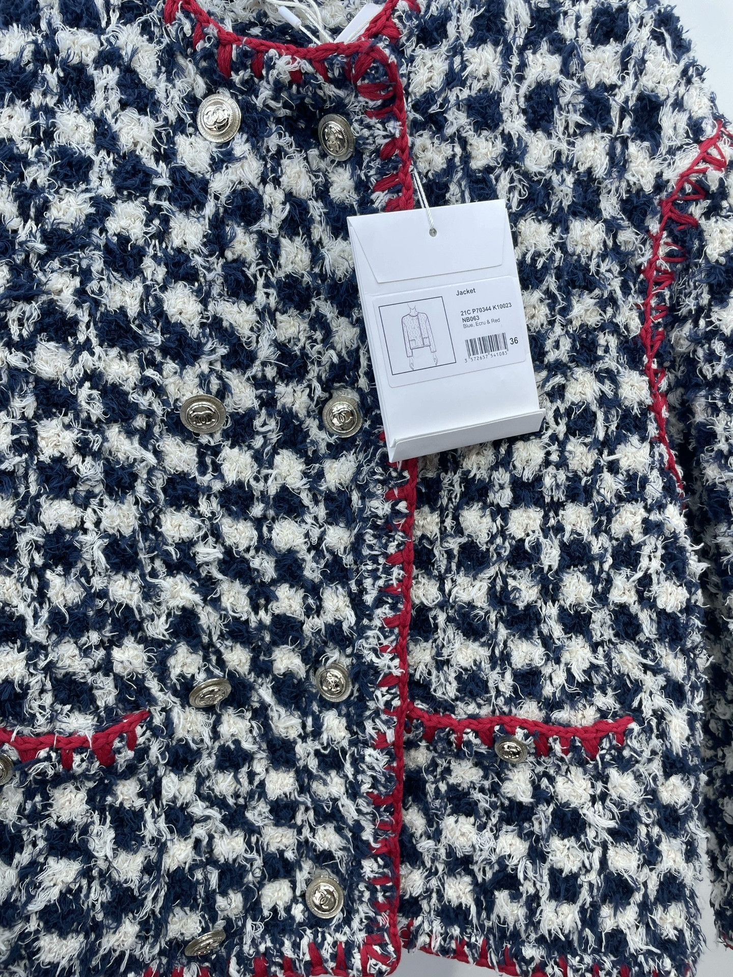 Chanel Chanel 21C White Blue Plaid Jacket Size XS / US 0-2 / IT 36-38 - 5 Thumbnail