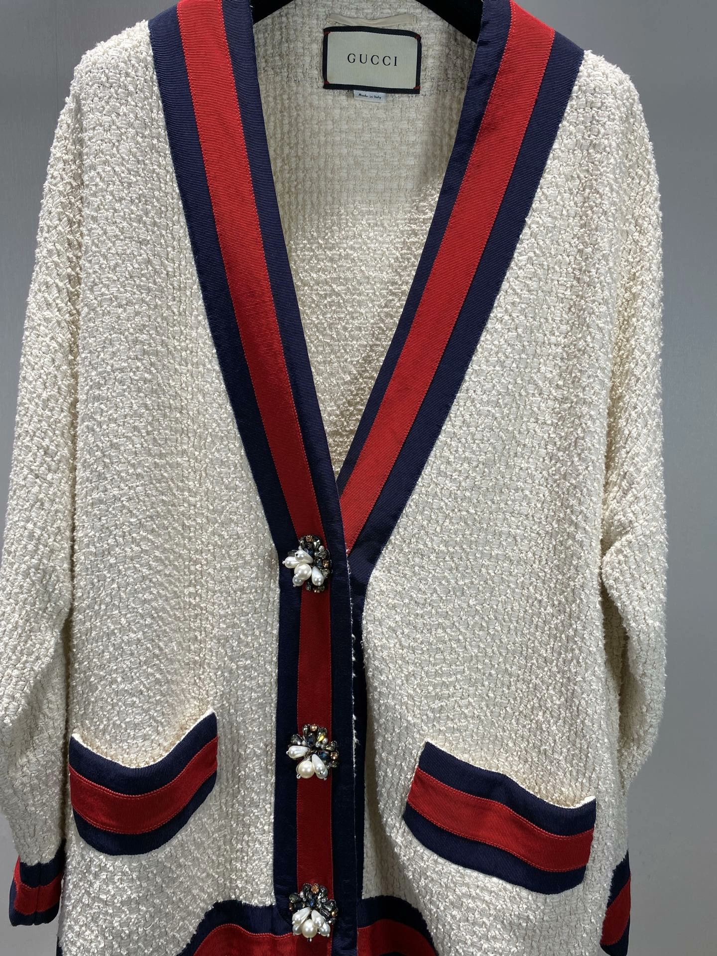 Gucci Gucci Tweed Diamond Button Cardigan Size S / US 4 / IT 40 - 4 Thumbnail
