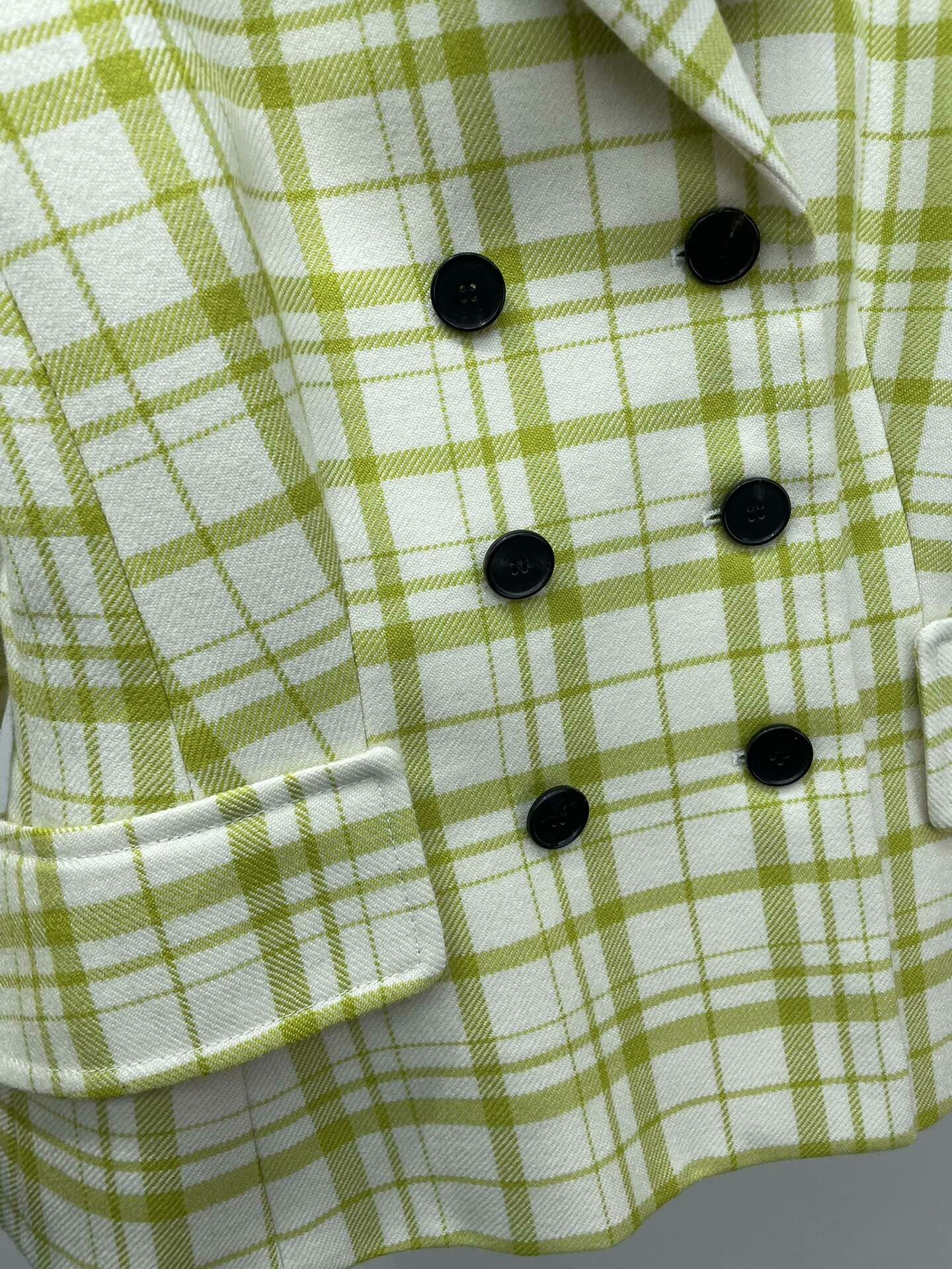 Dior Dior 2021 Early Autumn Green Plaid Blazer Size XXS / US 00 / IT 34 - 4 Thumbnail