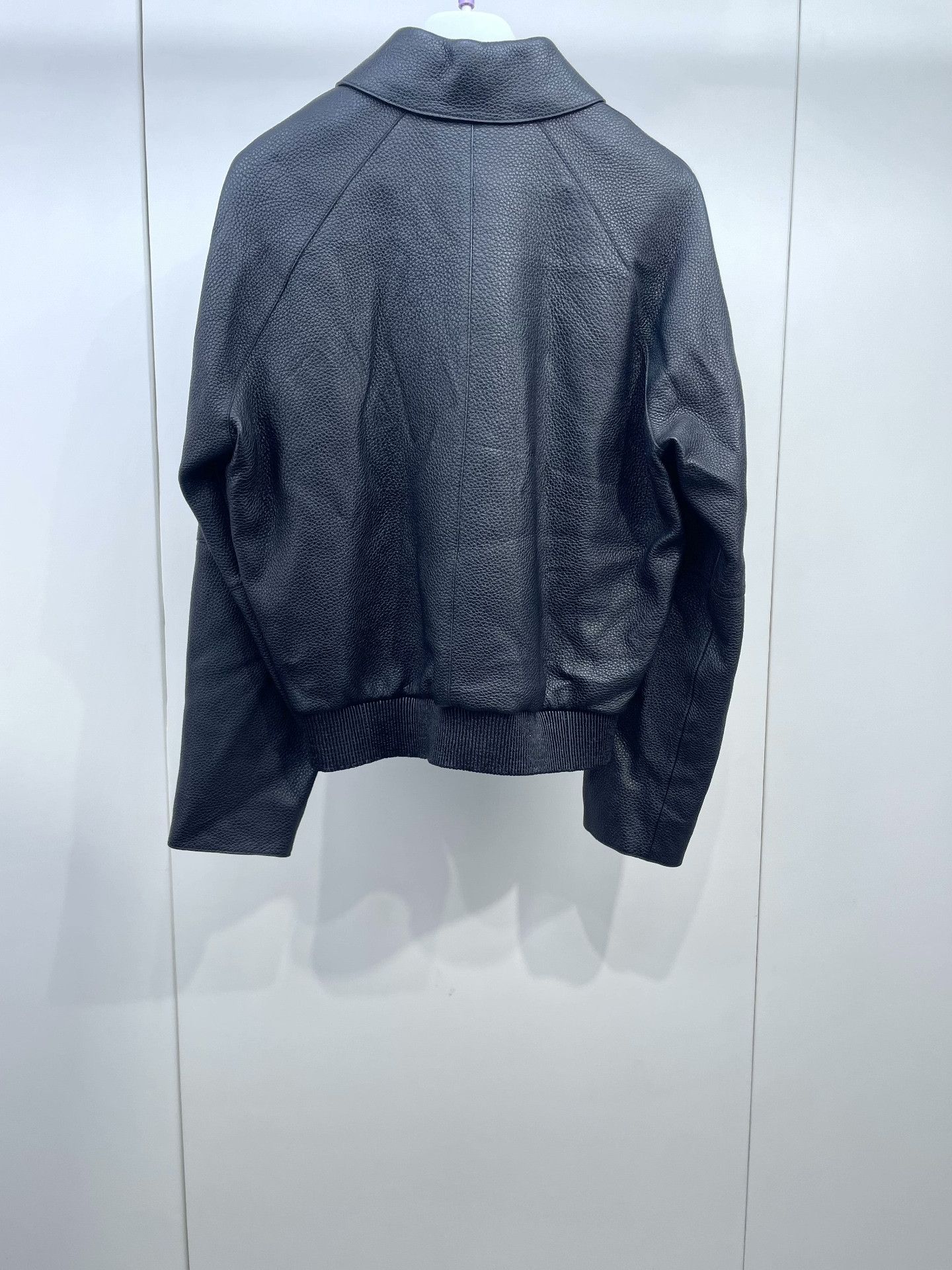Hermes Hermes Black Pebbled Leather Zip Jacket Size S / US 4 / IT 40 - 2 Thumbnail