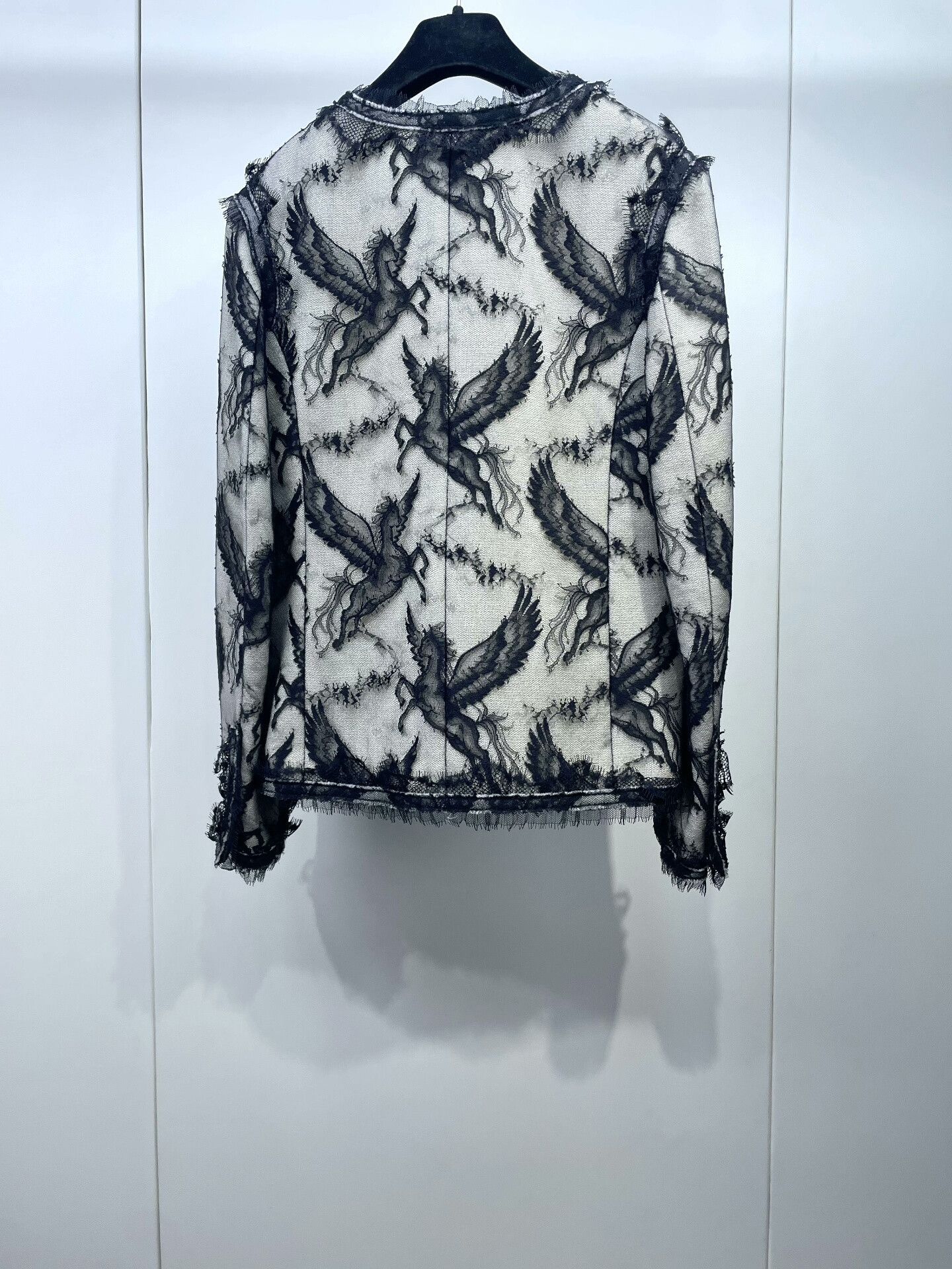 Chanel Chanel Black Lace Pegasus Coat Size XXS / US 00 / IT 34 - 2 Thumbnail