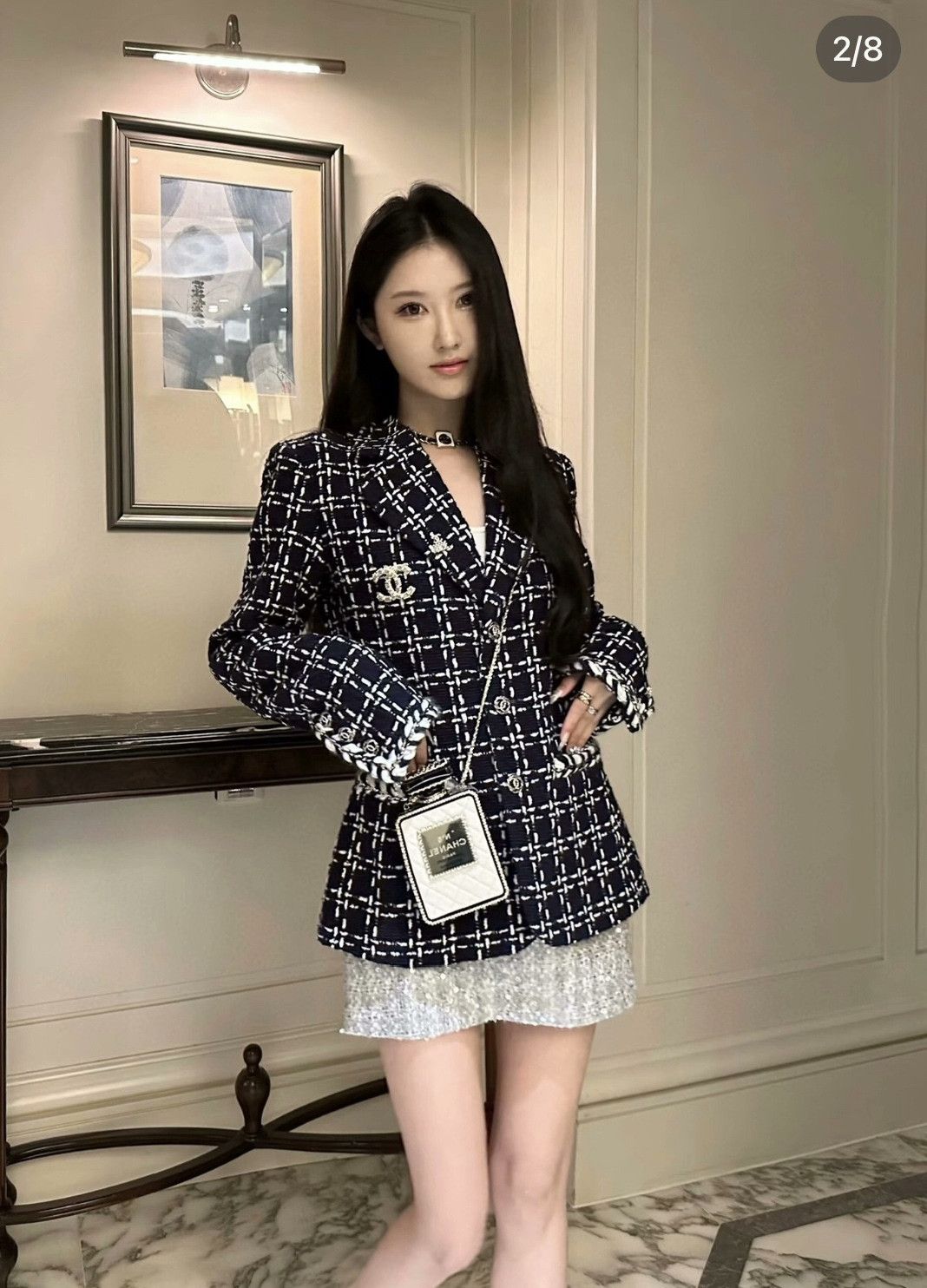 Chanel Chanel 23B Blue White Plaid Jacket Size S / US 4 / IT 40 - 7 Thumbnail