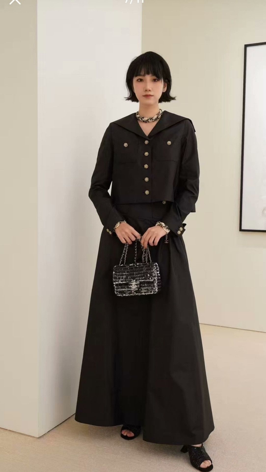 Chanel Chanel 26C Black Navy Collar Cape Top Size XXS / US 00 / IT 34 - 7 Thumbnail