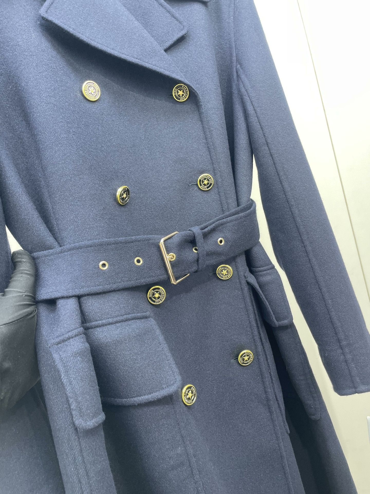 Dior Dior Navy Double-Breasted Wool Coat Size XXS / US 00 / IT 34 - 3 Thumbnail