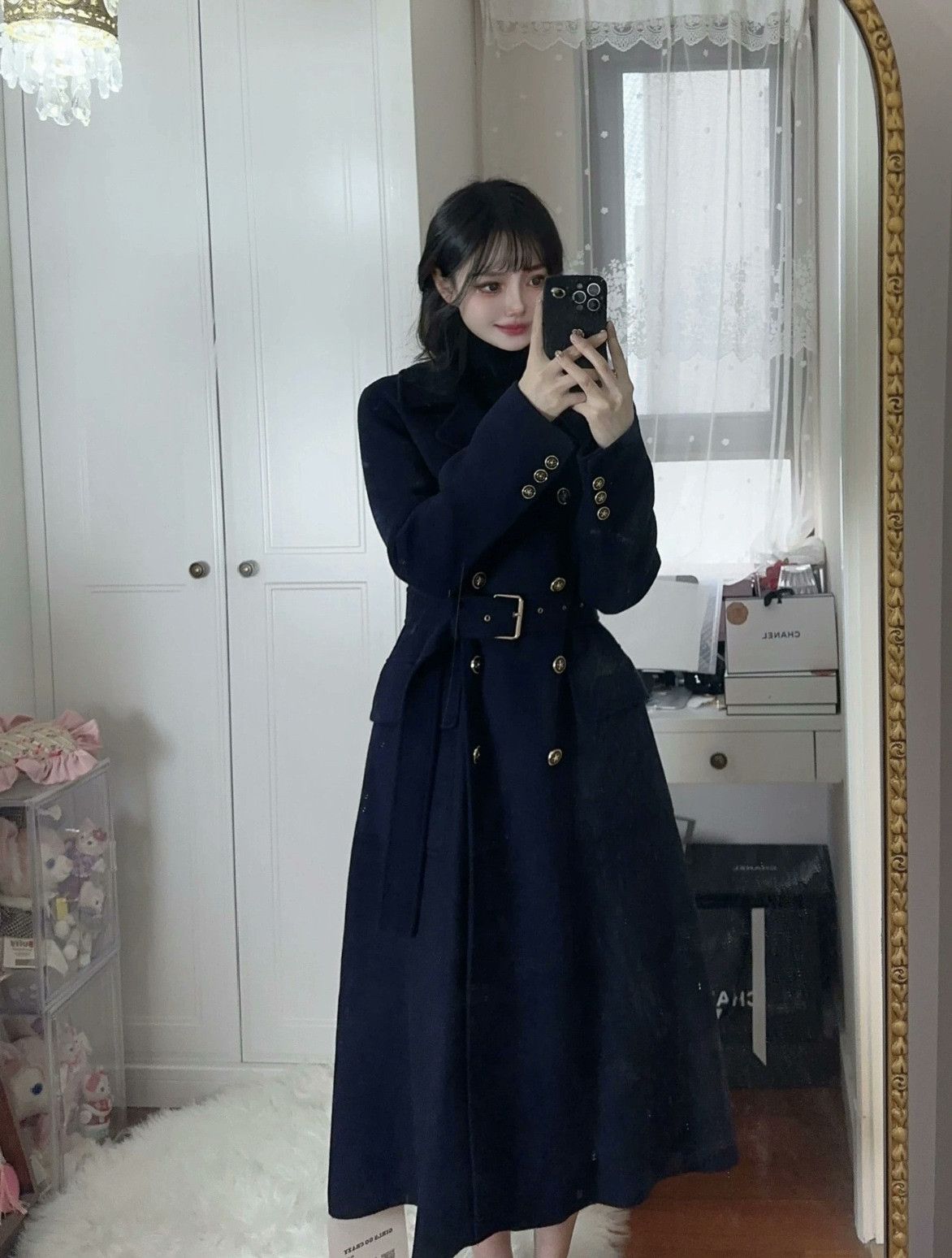 Dior Dior Navy Double-Breasted Wool Coat Size XXS / US 00 / IT 34 - 8 Thumbnail