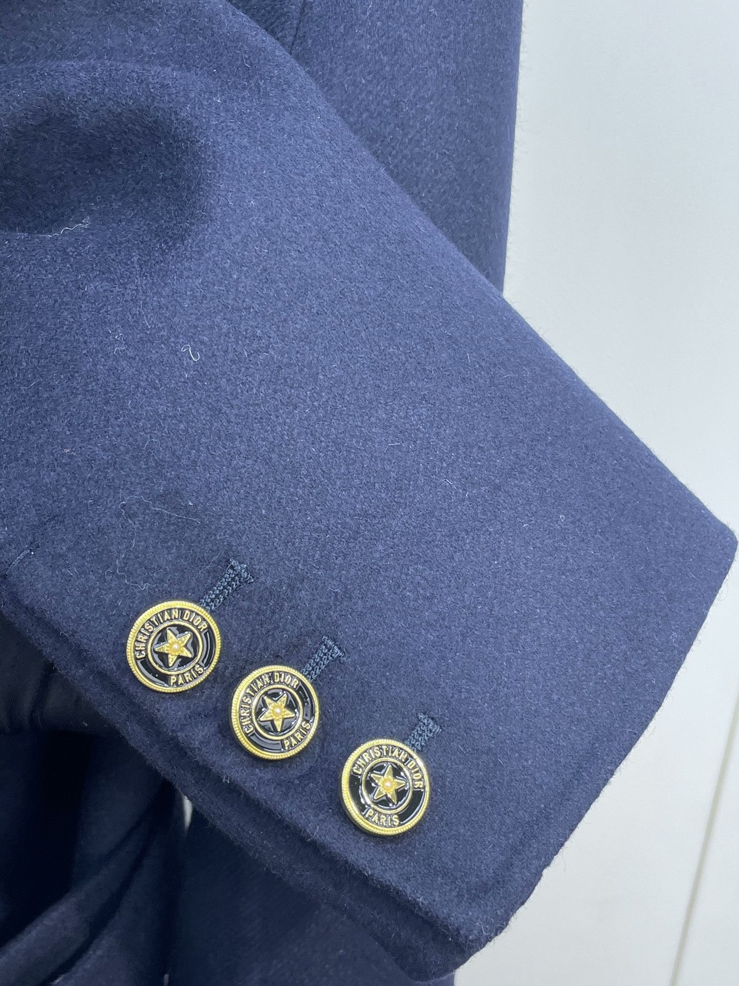 Dior Dior Navy Double-Breasted Wool Coat Size XXS / US 00 / IT 34 - 4 Thumbnail