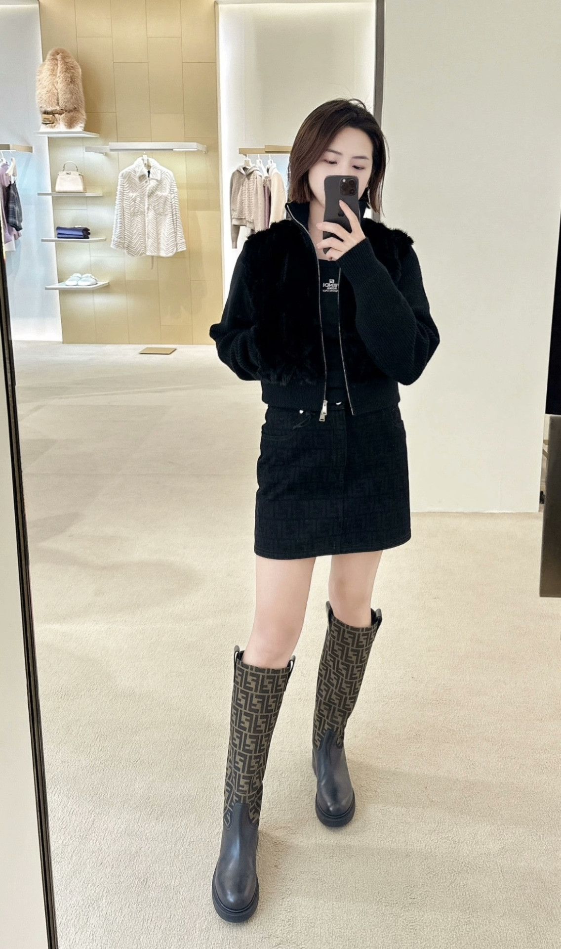 Fendi Fendi Black Mink Knit Fur Coat Size S / US 4 / IT 40 - 8 Thumbnail