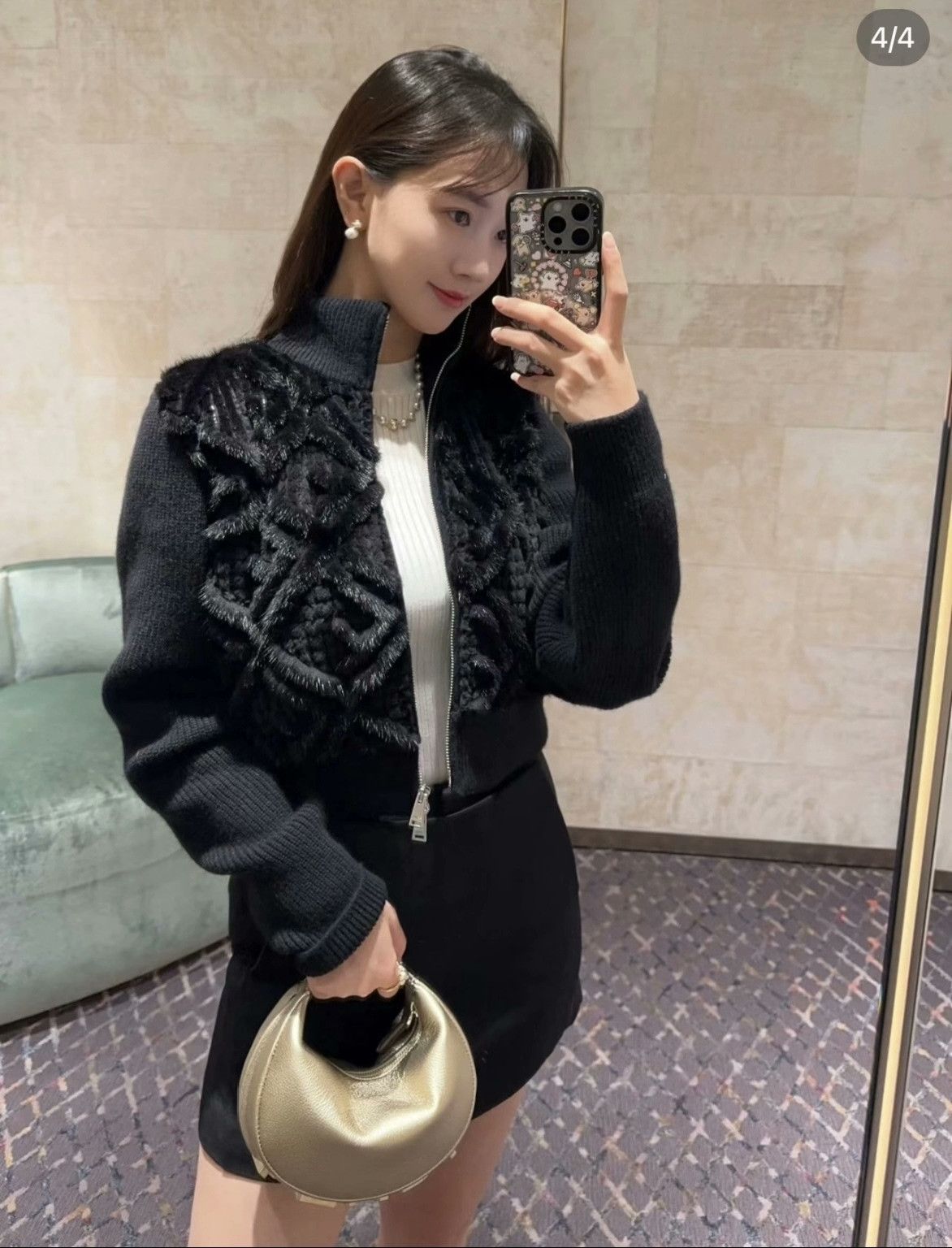 Fendi Fendi Black Mink Knit Fur Coat Size S / US 4 / IT 40 - 9 Thumbnail
