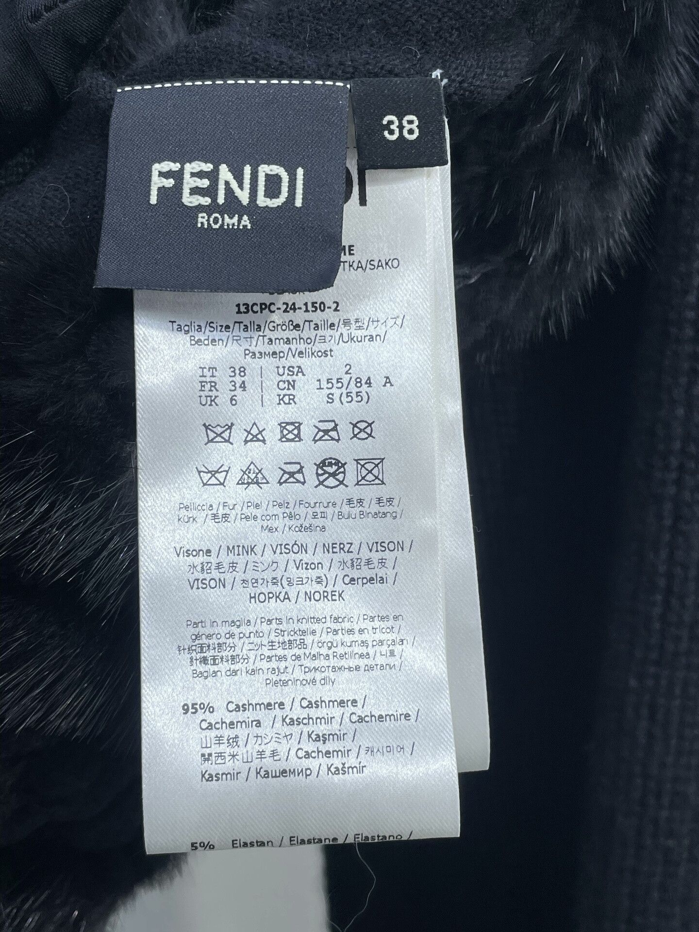 Fendi Fendi Black Mink Knit Fur Coat Size S / US 4 / IT 40 - 6 Thumbnail