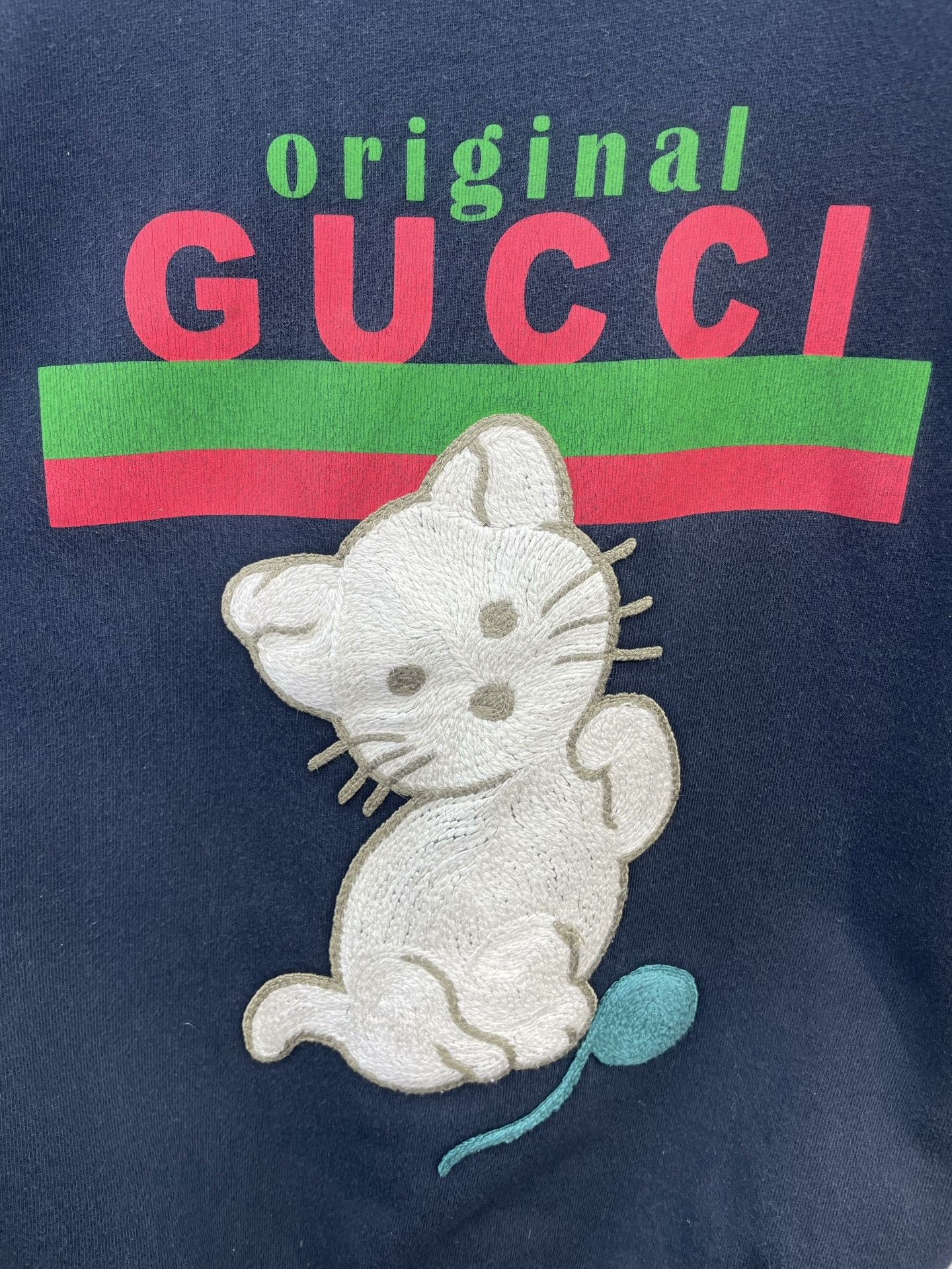 Gucci Gucci Embroidered Cat Navy Sweatshirt Size M / US 6-8 / IT 42-44 - 3 Thumbnail