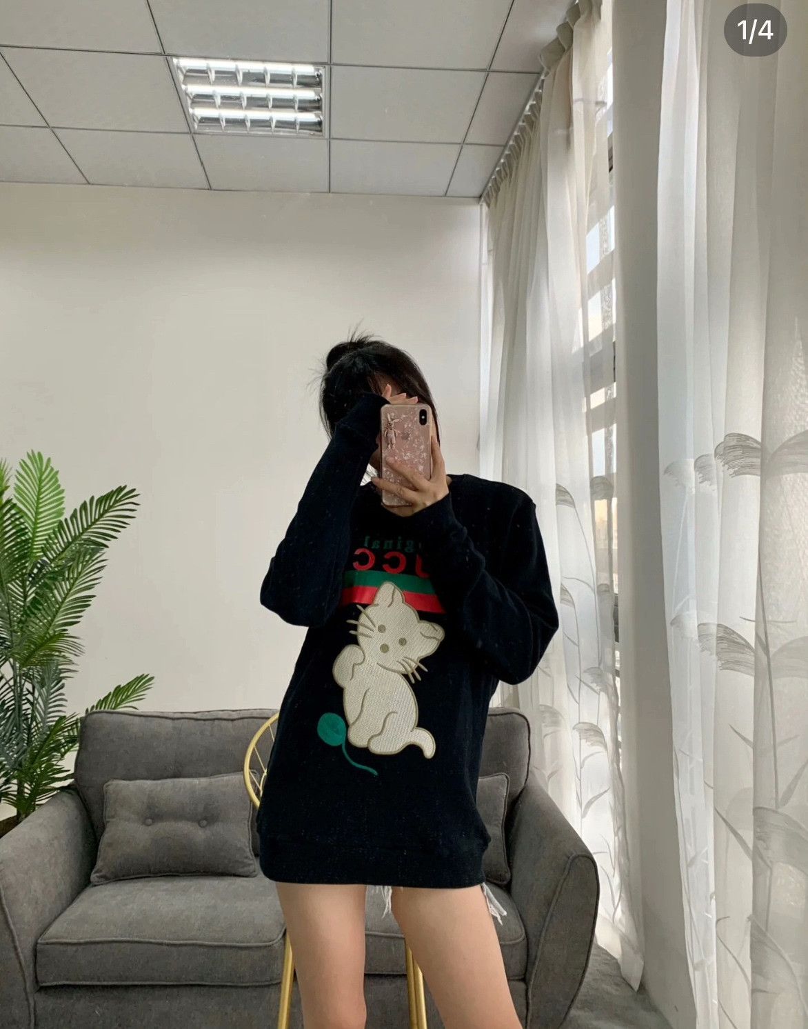 Gucci Gucci Embroidered Cat Navy Sweatshirt Size M / US 6-8 / IT 42-44 - 9 Thumbnail