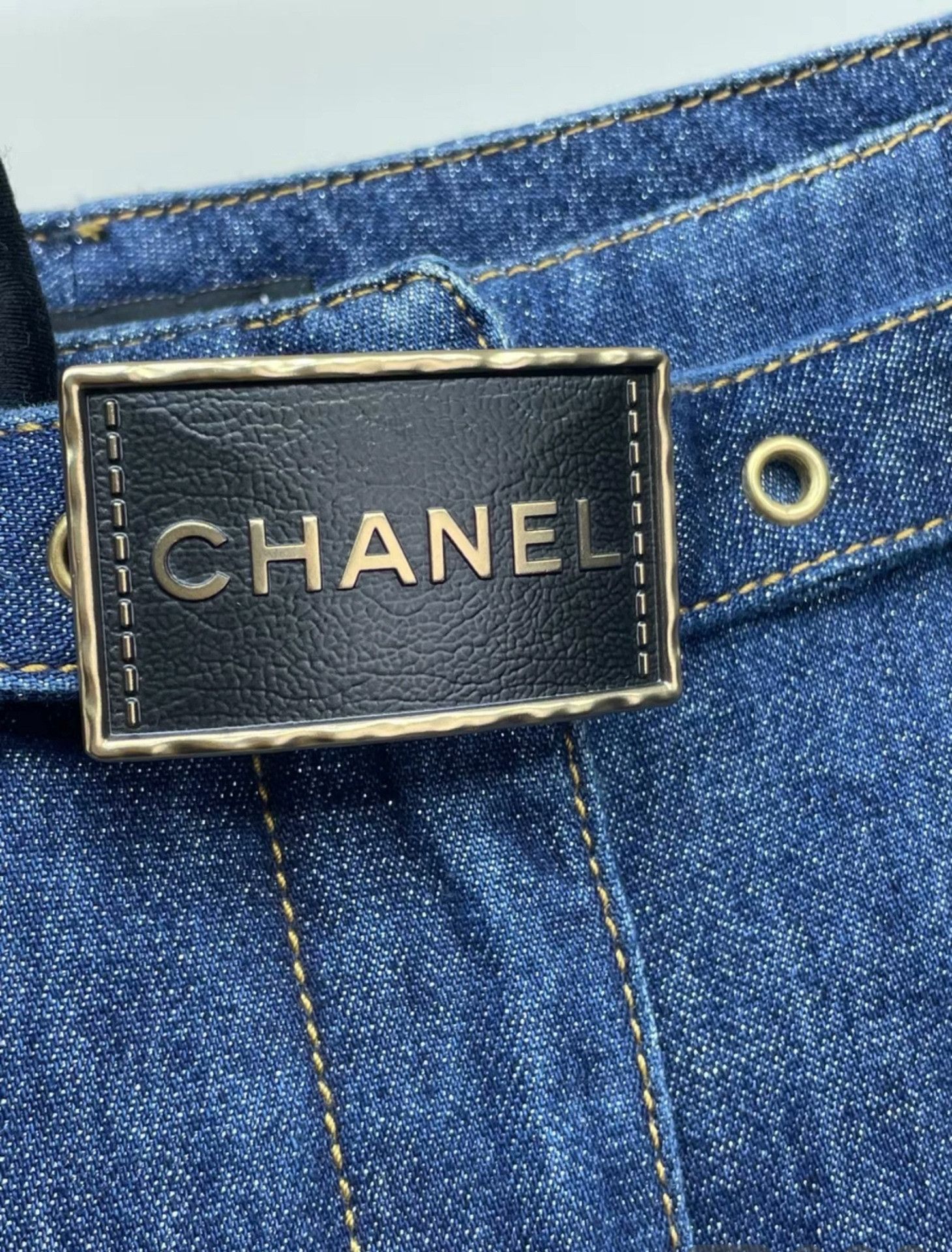 Chanel Chanel 23S Belted Denim Wide-Leg Pants Size 38" / US 16 / IT 52 - 3 Thumbnail