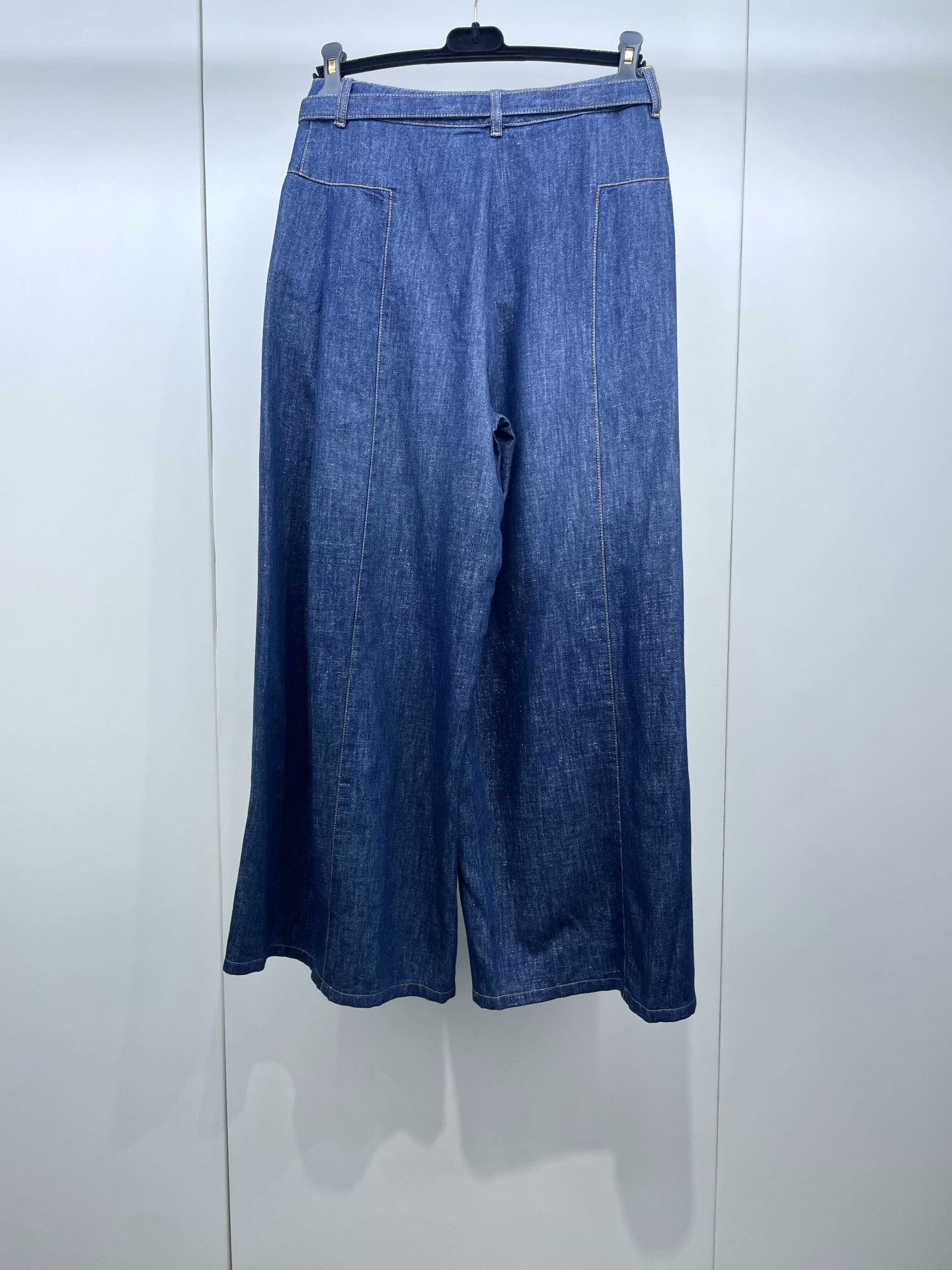 Chanel Chanel 23S Belted Denim Wide-Leg Pants Size 38" / US 16 / IT 52 - 2 Thumbnail