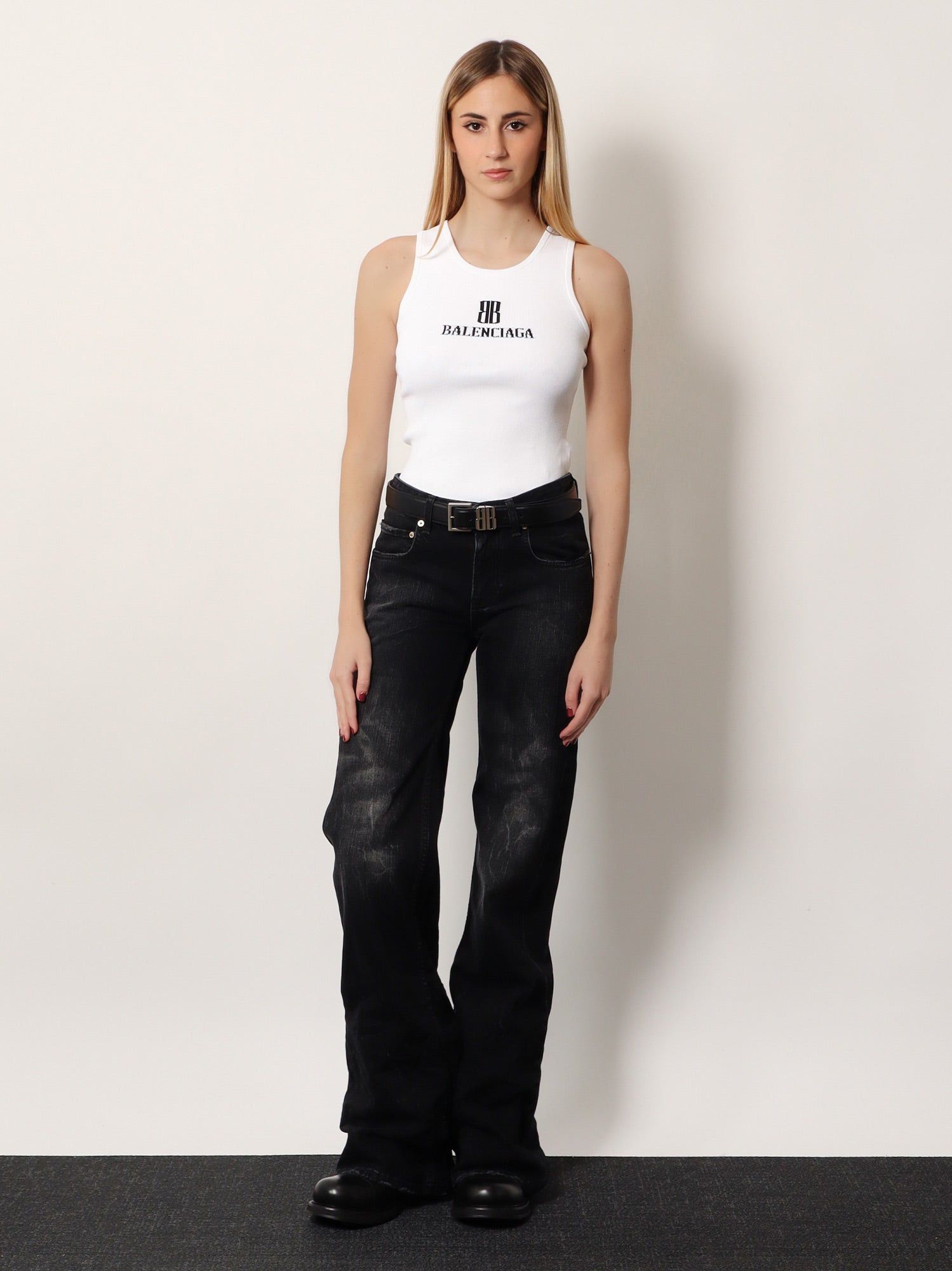 Balenciaga Wide Leg Black Denim Trousers Size 26" / US 2 / IT 38 - 4 Thumbnail