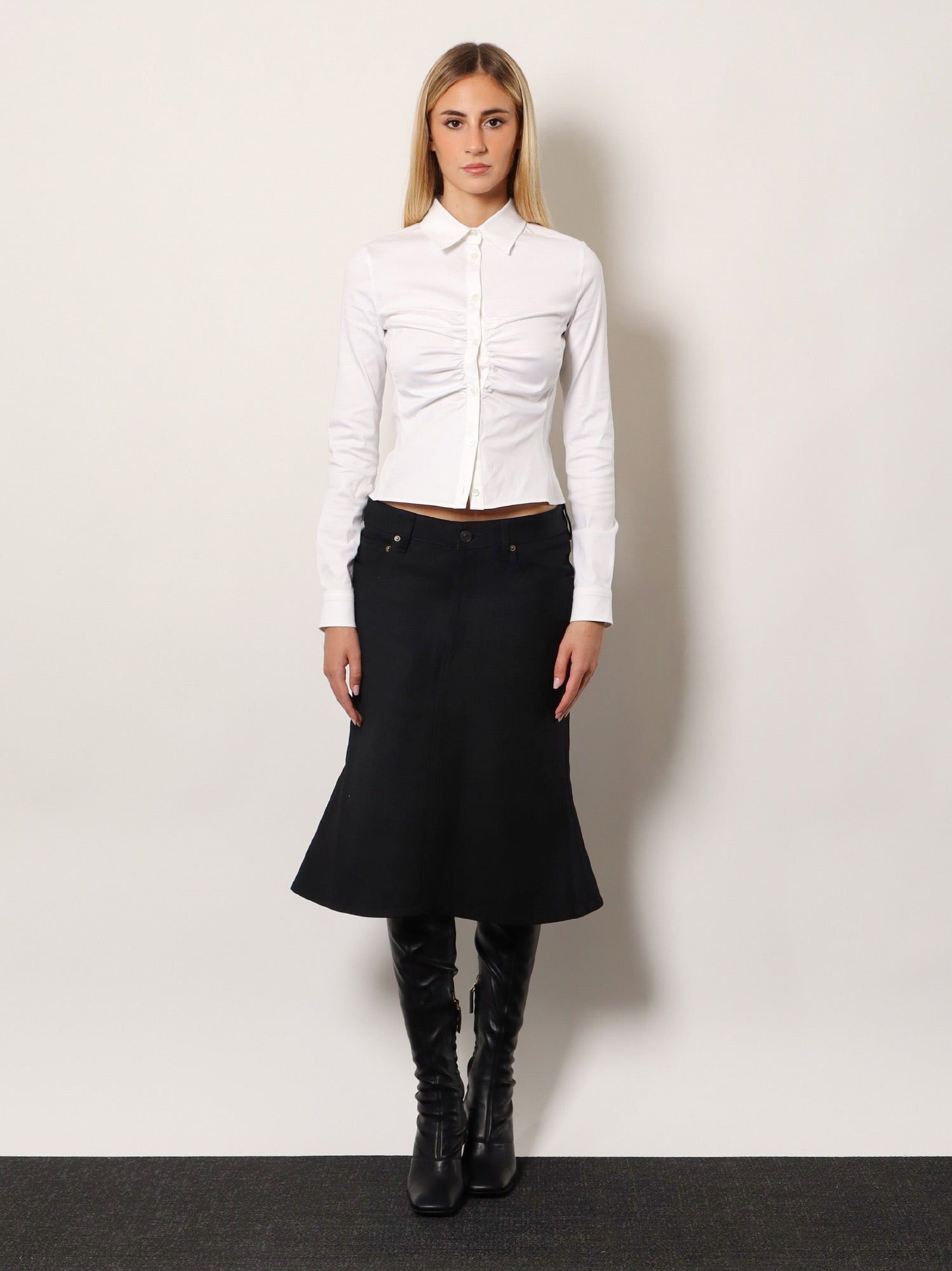 Balenciaga Cotton Midi Skirt Size 27" / US 4 / IT 40 - 2 Thumbnail