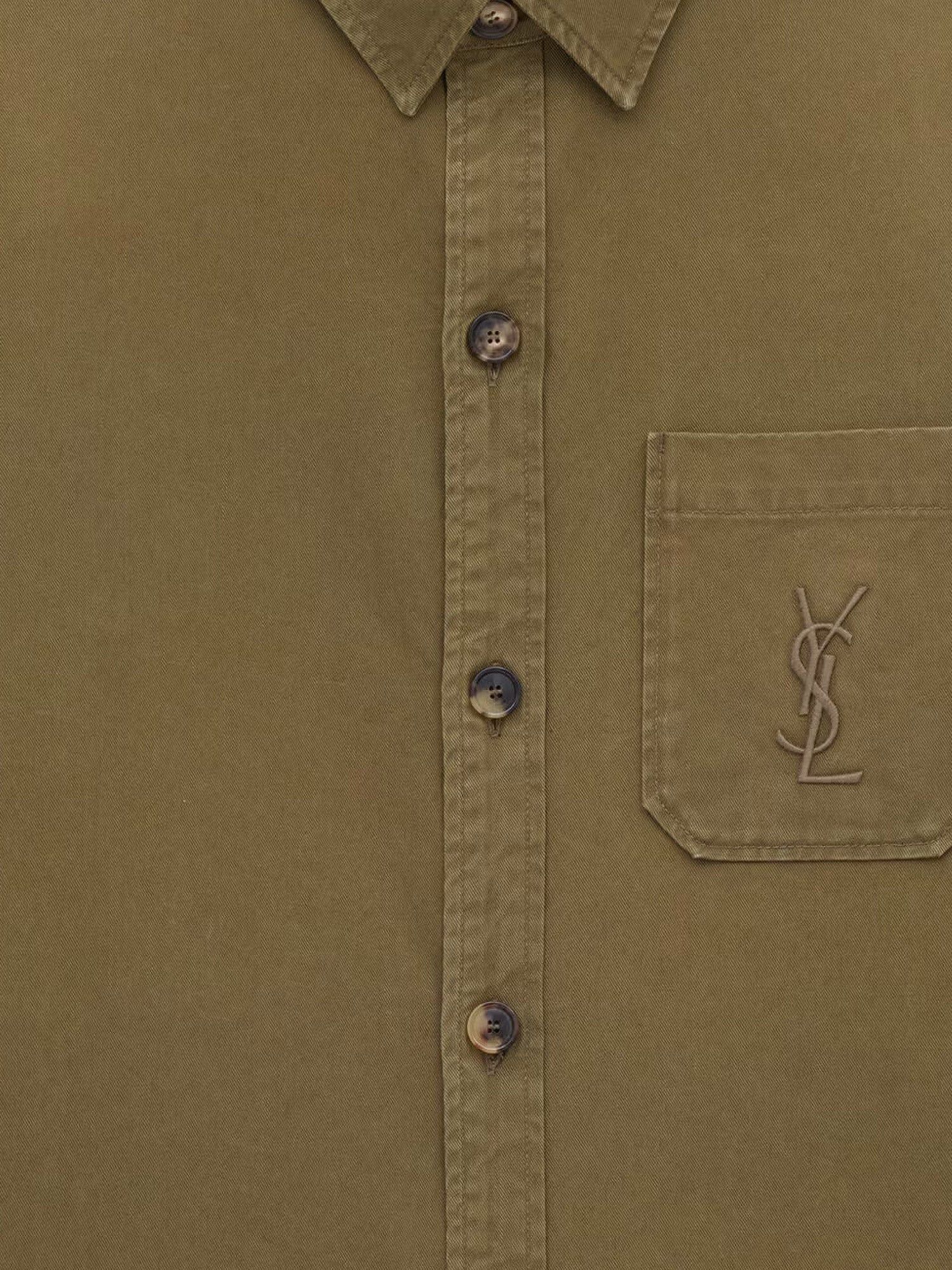 Saint Laurent Paris Cotton And Linen Shirt With Embroidery Size L / US 10 / IT 46 - 3 Thumbnail