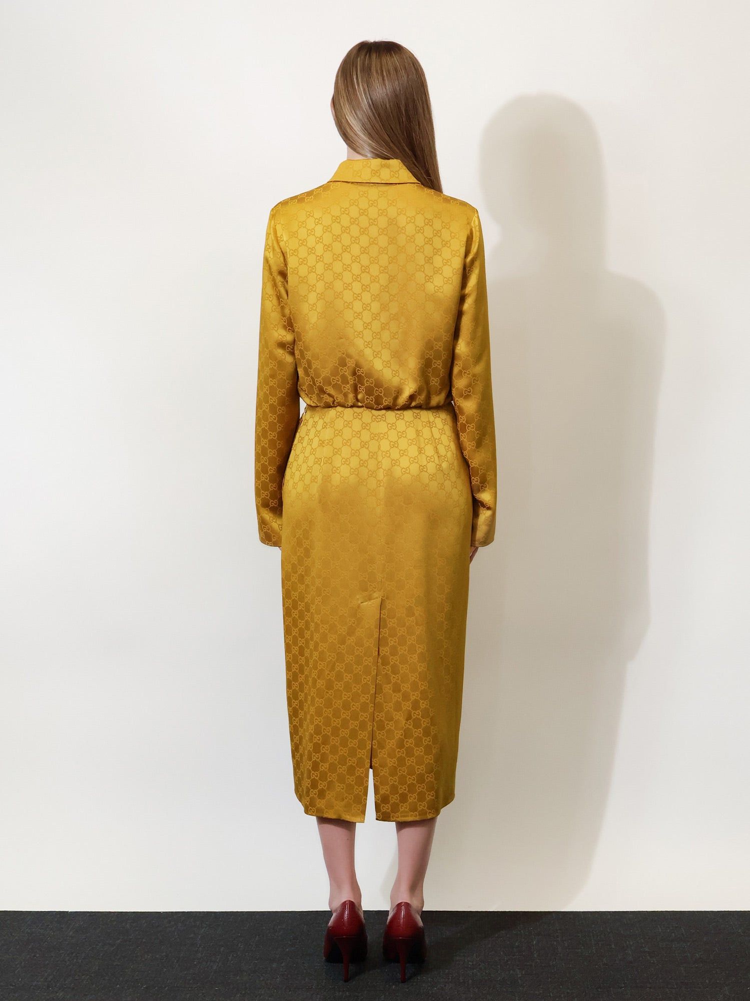 Gucci Gg Satin Chemisier Dress Size S / US 4 / IT 40 - 5 Thumbnail