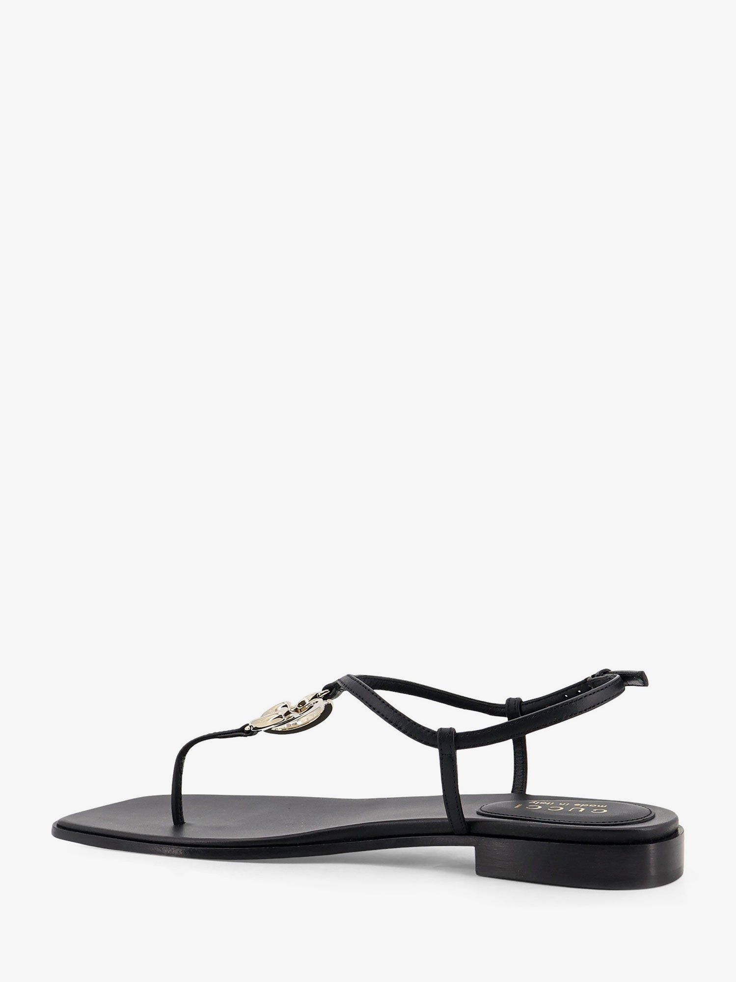 Gucci Lifford Leather Sandals With Metal Gg Logo Size US 8.5 / IT 38.5 - 3 Thumbnail