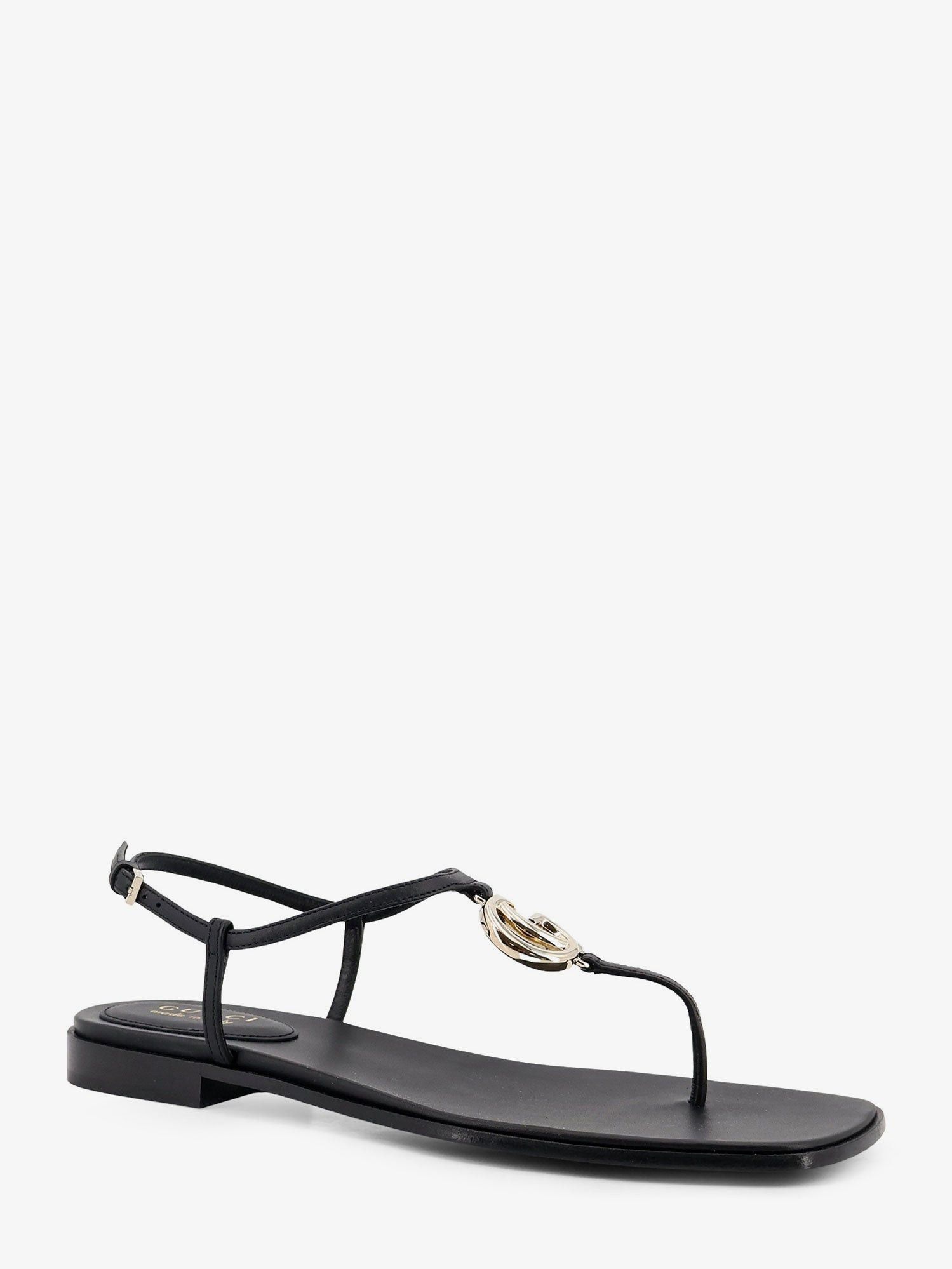 Gucci Lifford Leather Sandals With Metal Gg Logo Size US 10 / IT 40 - 2 Thumbnail