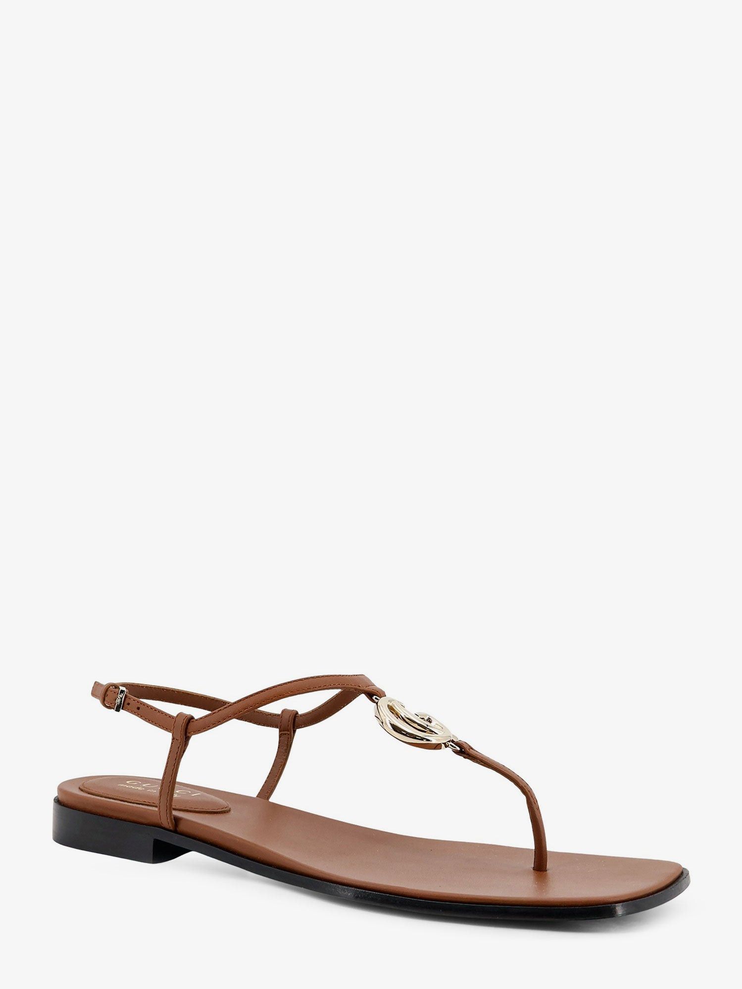 Gucci Lifford Leather Sandals With Metal Gg Logo Size US 6 / IT 36 - 2 Thumbnail