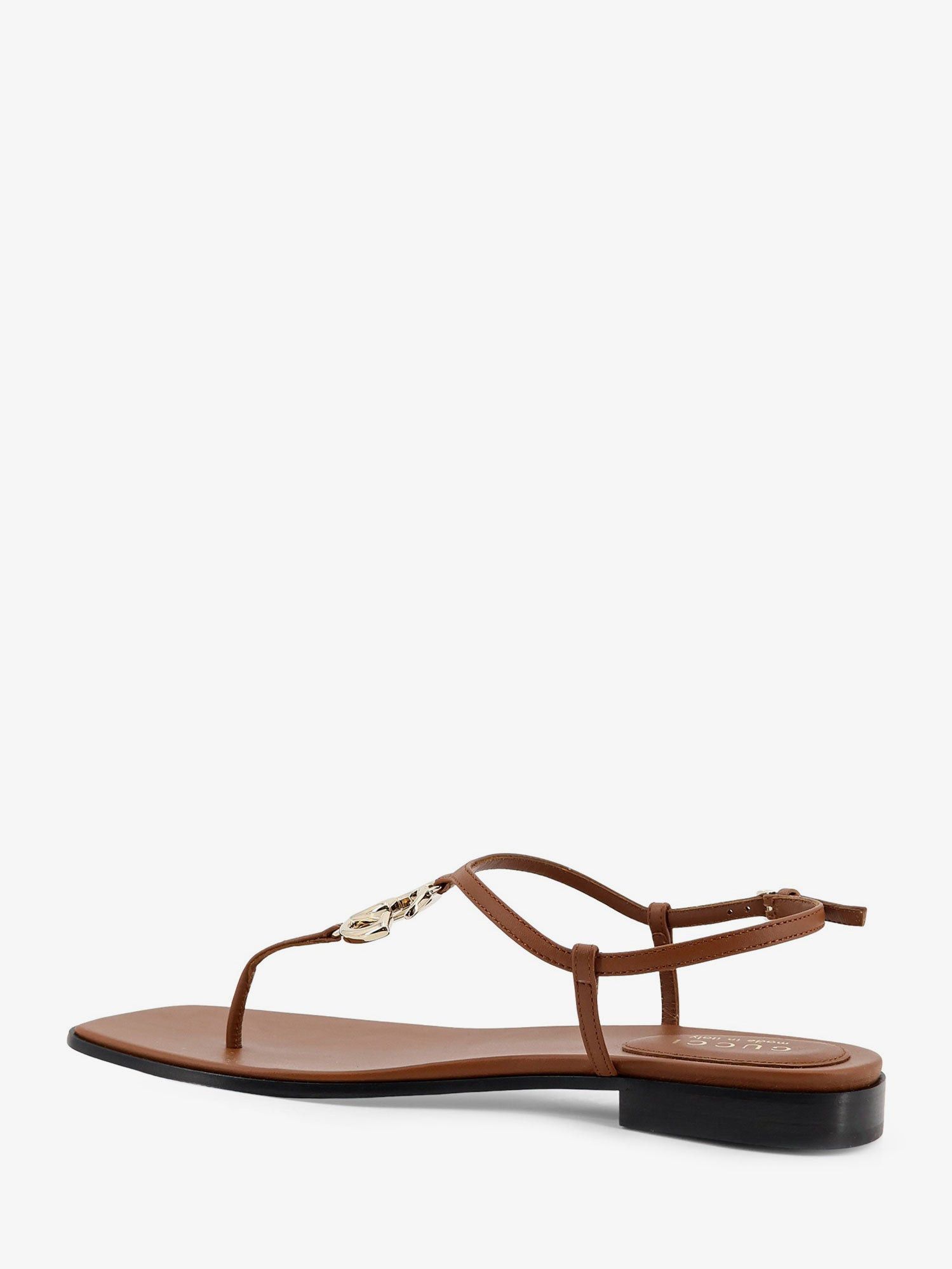 Gucci Lifford Leather Sandals With Metal Gg Logo Size US 8.5 / IT 38.5 - 3 Thumbnail