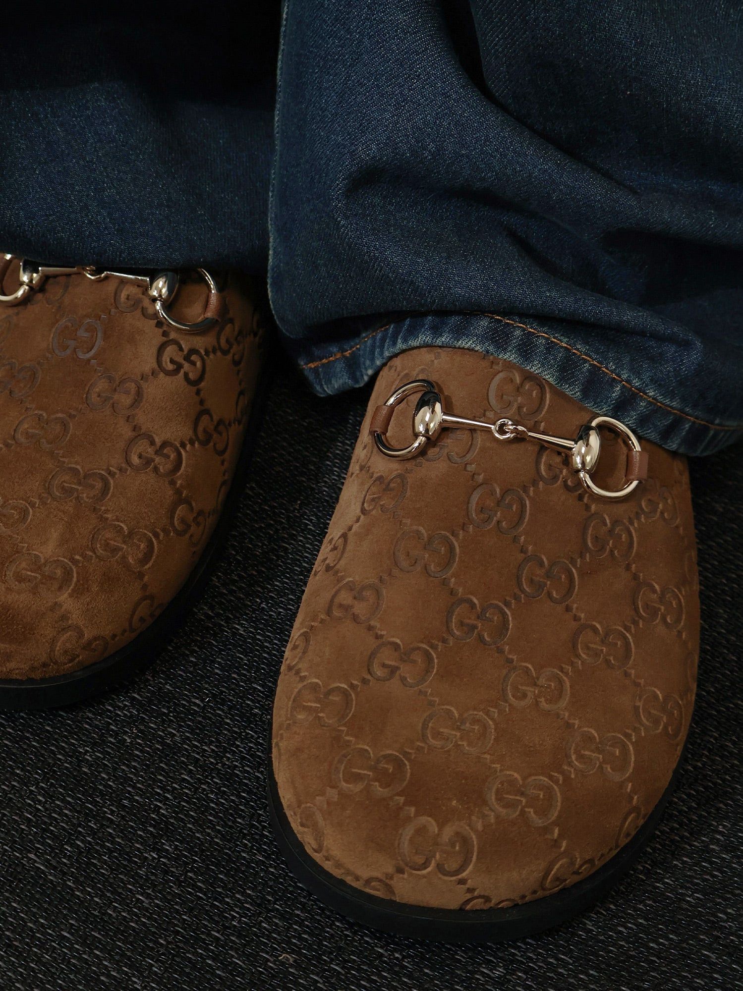 Gucci Suede Sandals With All-Over Gg Motif Size US 8 / IT 38 - 4 Thumbnail