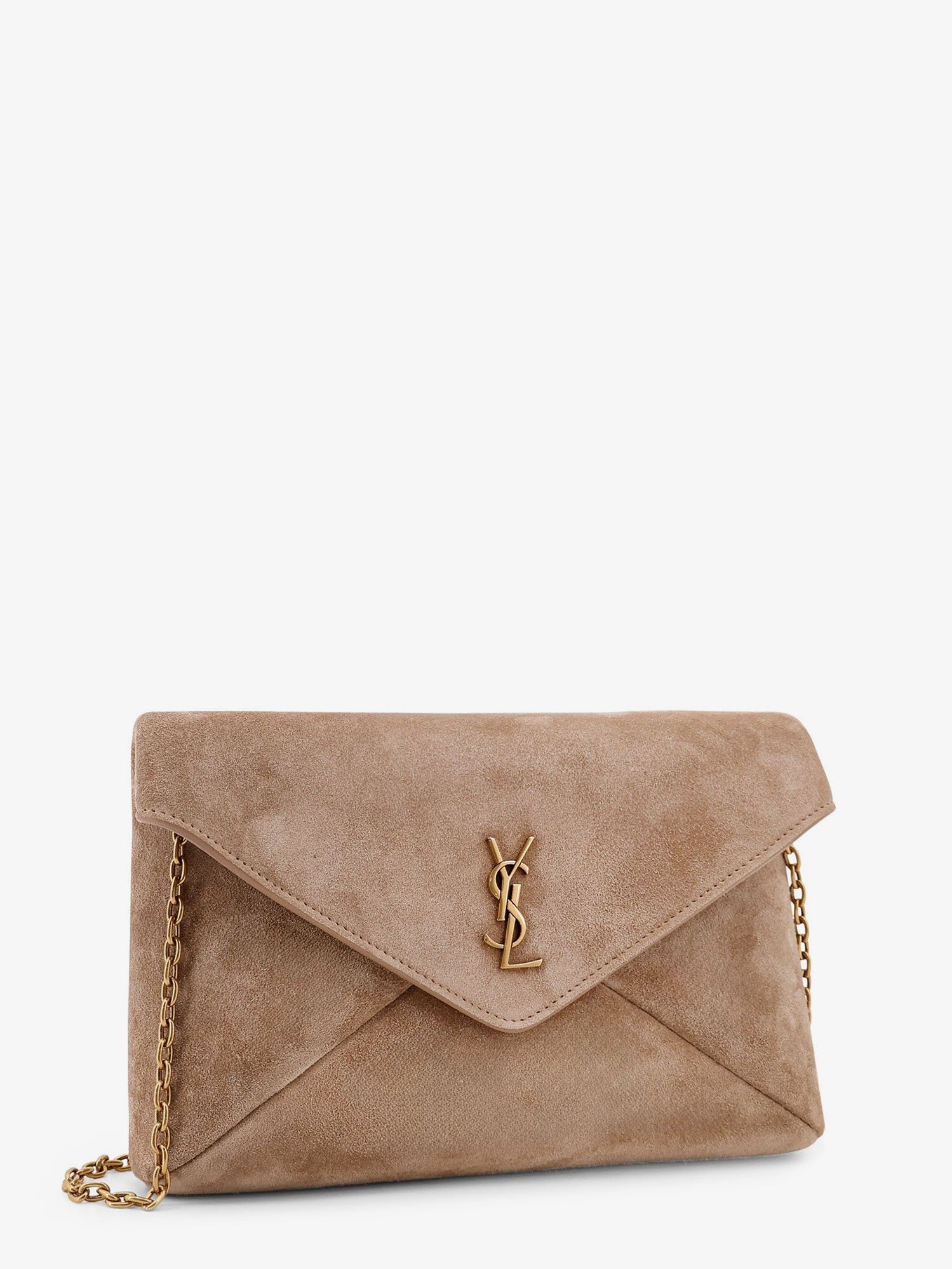 Saint Laurent Paris Suede Crossbody With Metal Cassandre Logo Size ONE SIZE - 3 Thumbnail