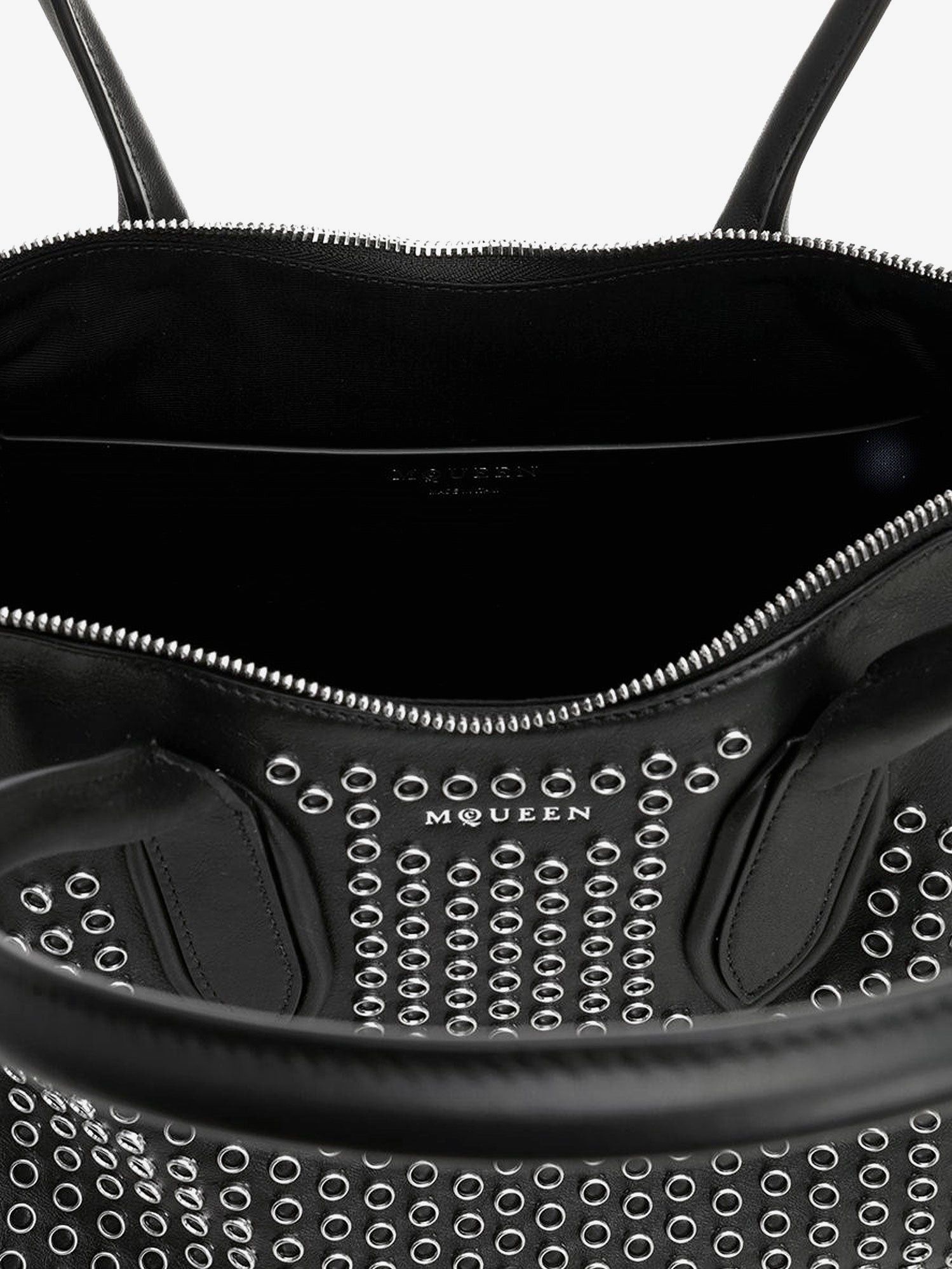 Alexander McQueen Manta Leather Shoulder Bag With All-Over Metal Details Size ONE SIZE - 5 Thumbnail