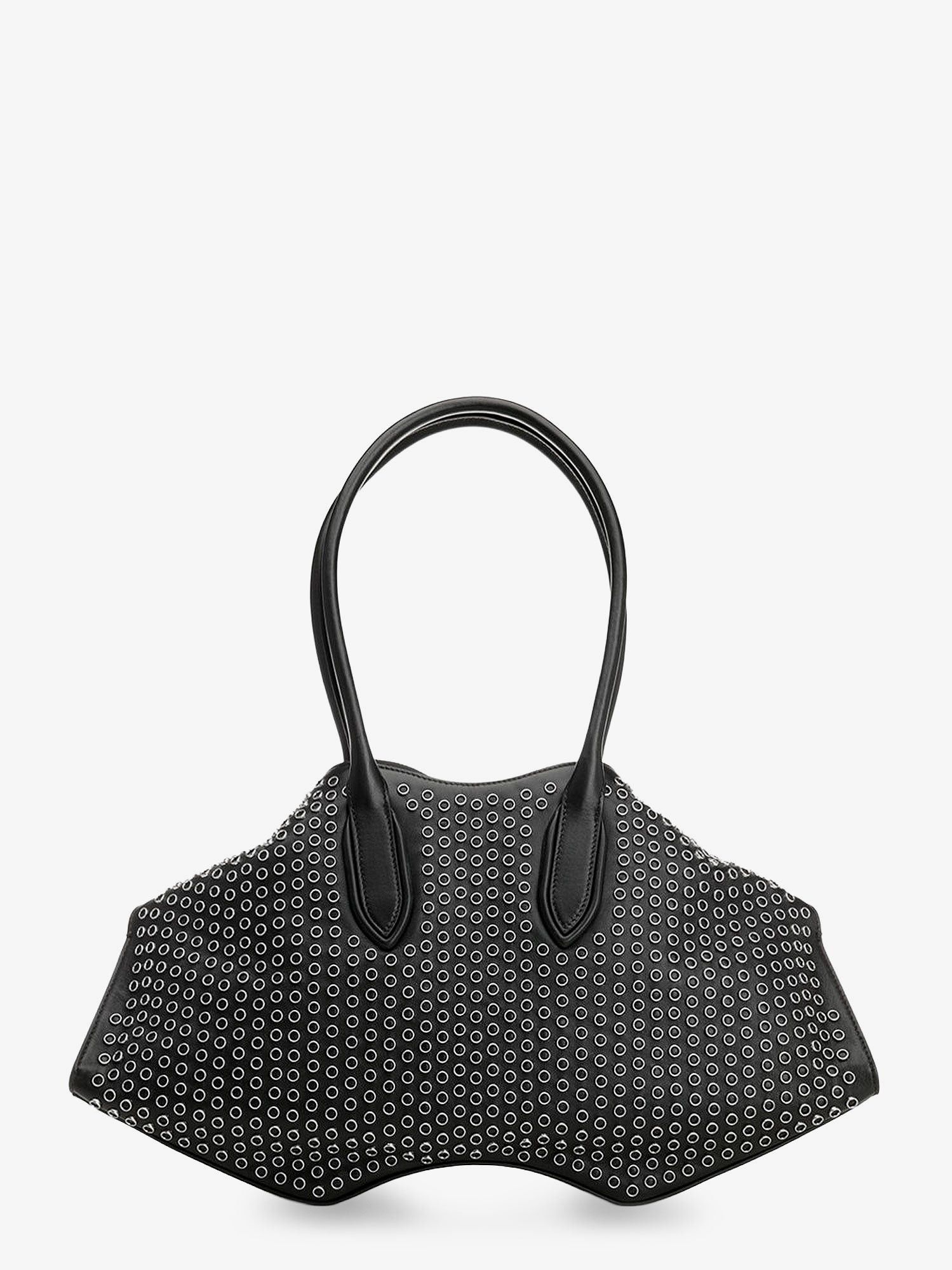Alexander McQueen Manta Leather Shoulder Bag With All-Over Metal Details Size ONE SIZE - 3 Thumbnail