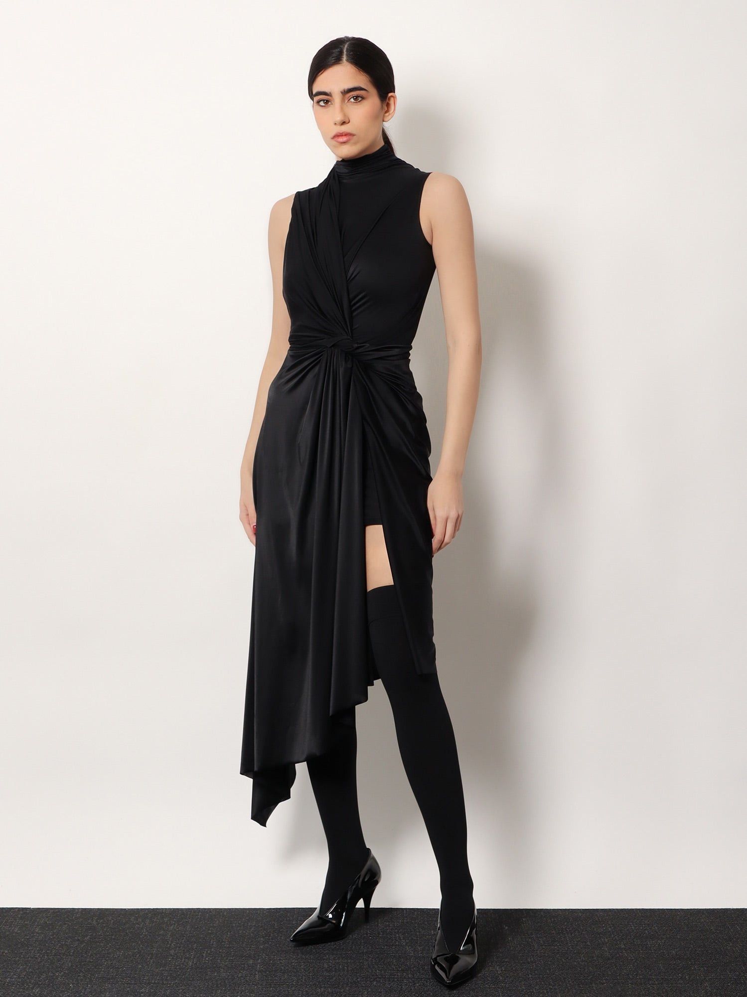 Balenciaga Stretch Fabric Long Asymmetrical Dress Size S / US 4 / IT 40 - 2 Thumbnail