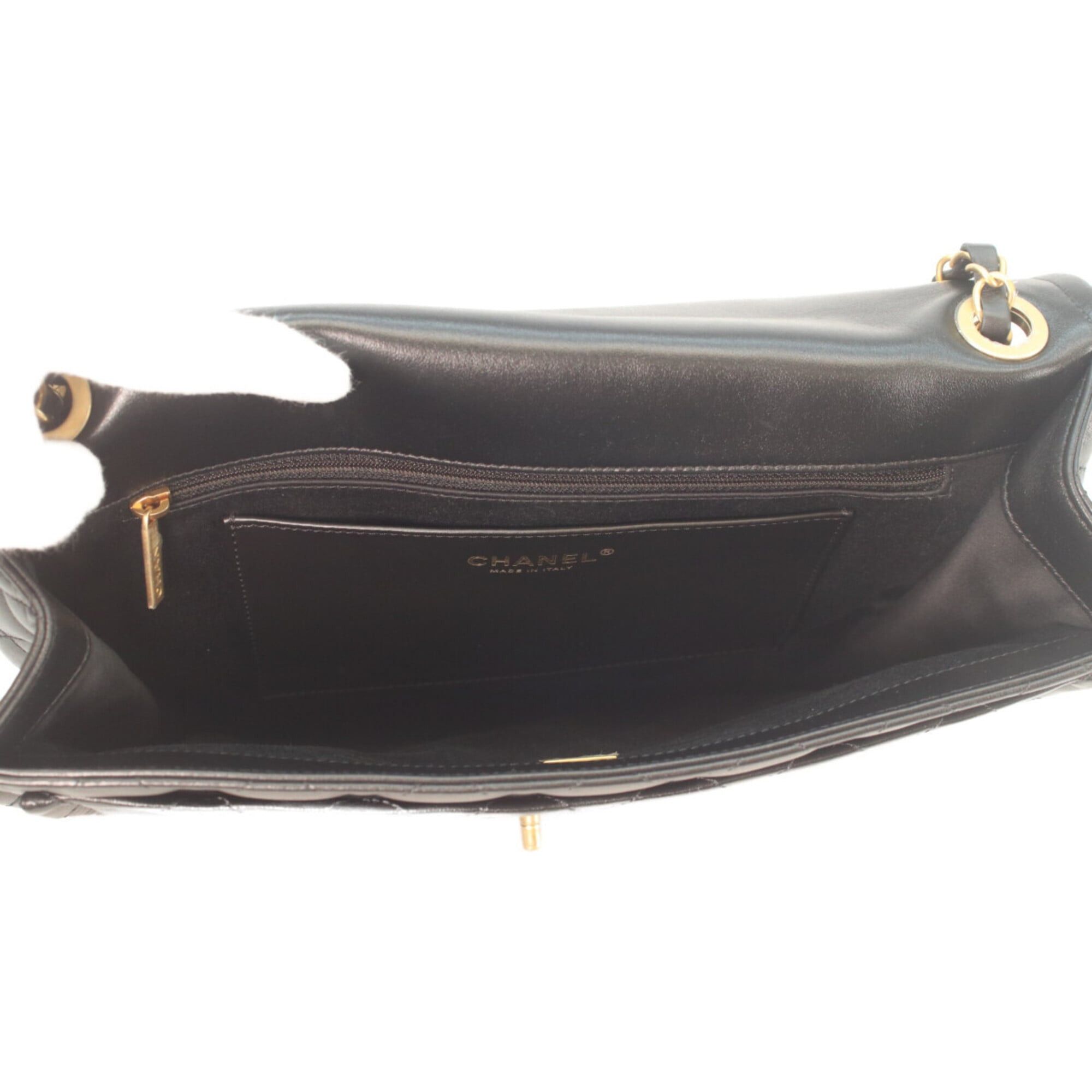 Chanel CHANEL AS4723 Black Shiny Lambskin Gold Hardware Matelassé Single Flap Double Chain Shoulder Bag - Excellent Condition Size ONE SIZE - 8 Thumbnail