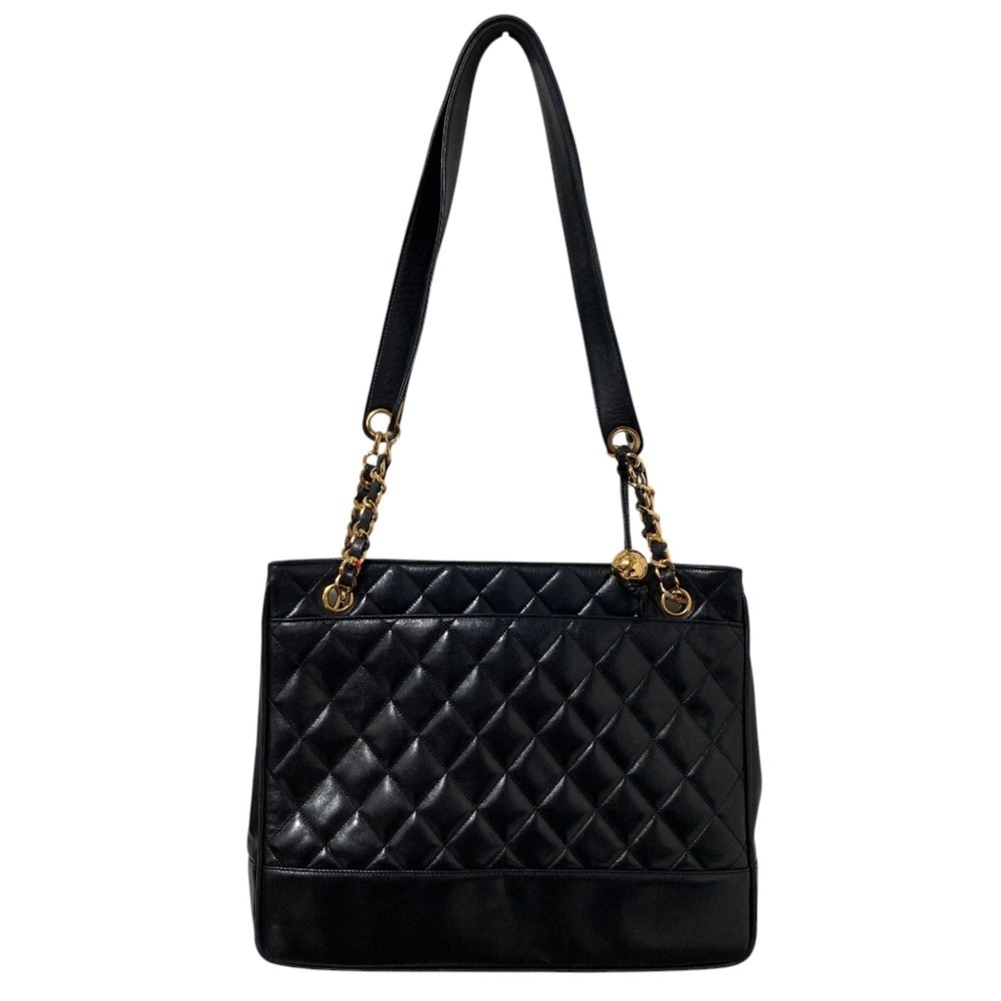 Chanel CHANEL Matelassé Lambskin Chain Shoulder Bag Tote Black Women's Size ONE SIZE - 2 Thumbnail