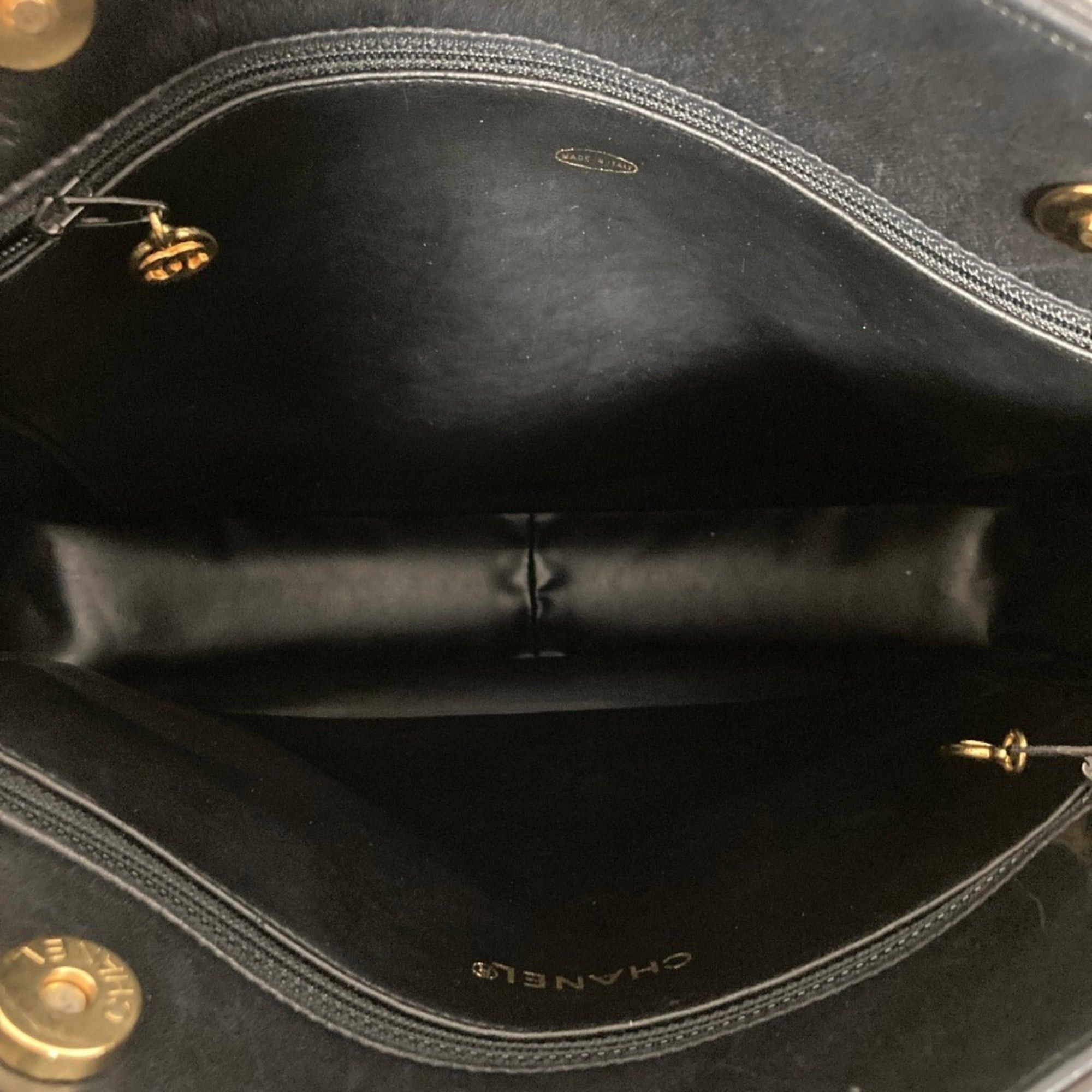 Chanel CHANEL Matelassé Lambskin Chain Shoulder Bag Tote Black Women's Size ONE SIZE - 6 Thumbnail