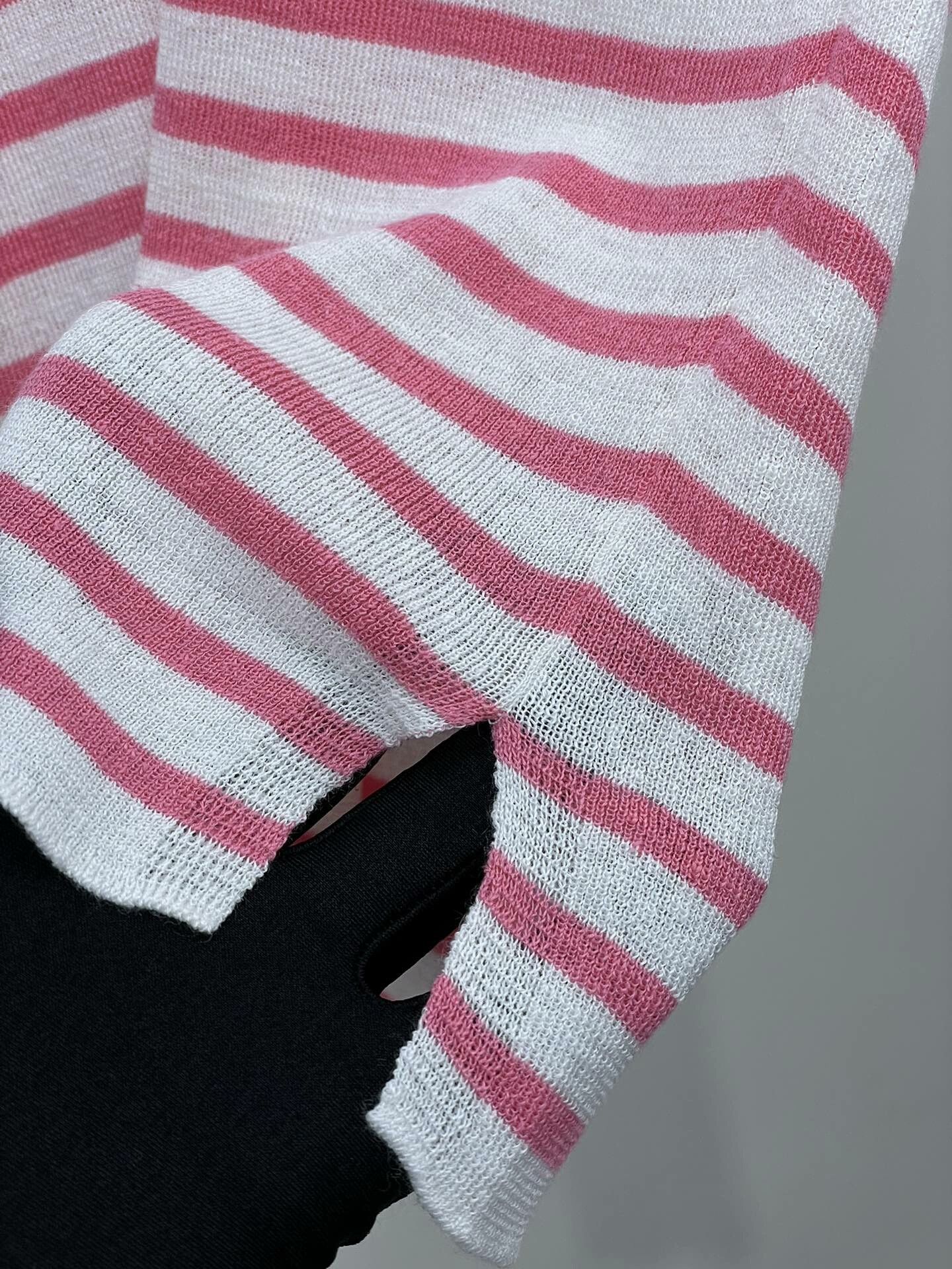 Dior Dior Pink Striped Sailor Collar Knit Size XXS / US 00 / IT 34 - 5 Thumbnail