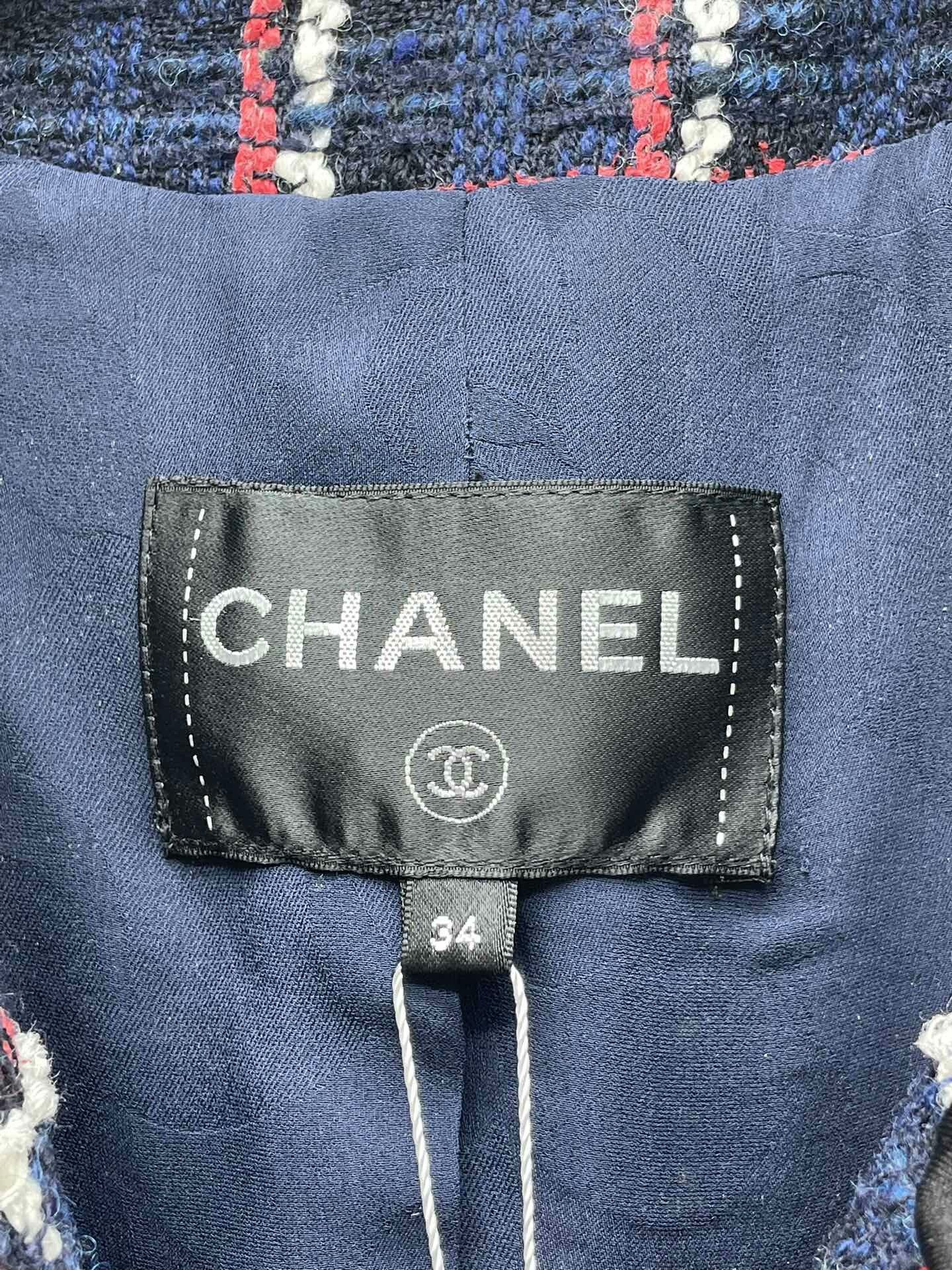 Chanel Chanel Blue Red Plaid Coat Size XXS / US 00 / IT 34 - 5 Thumbnail