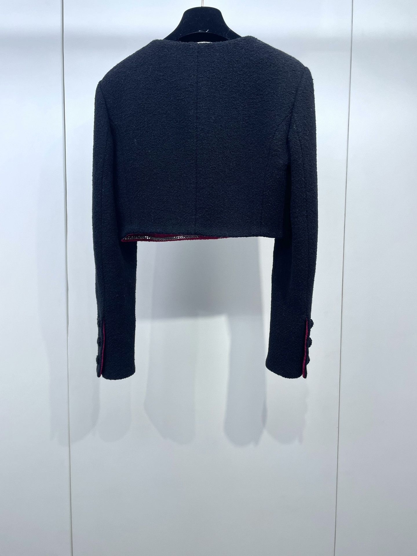 Chanel Chanel Black & Rose Red Short Coat Size XXS / US 00 / IT 34 - 2 Thumbnail