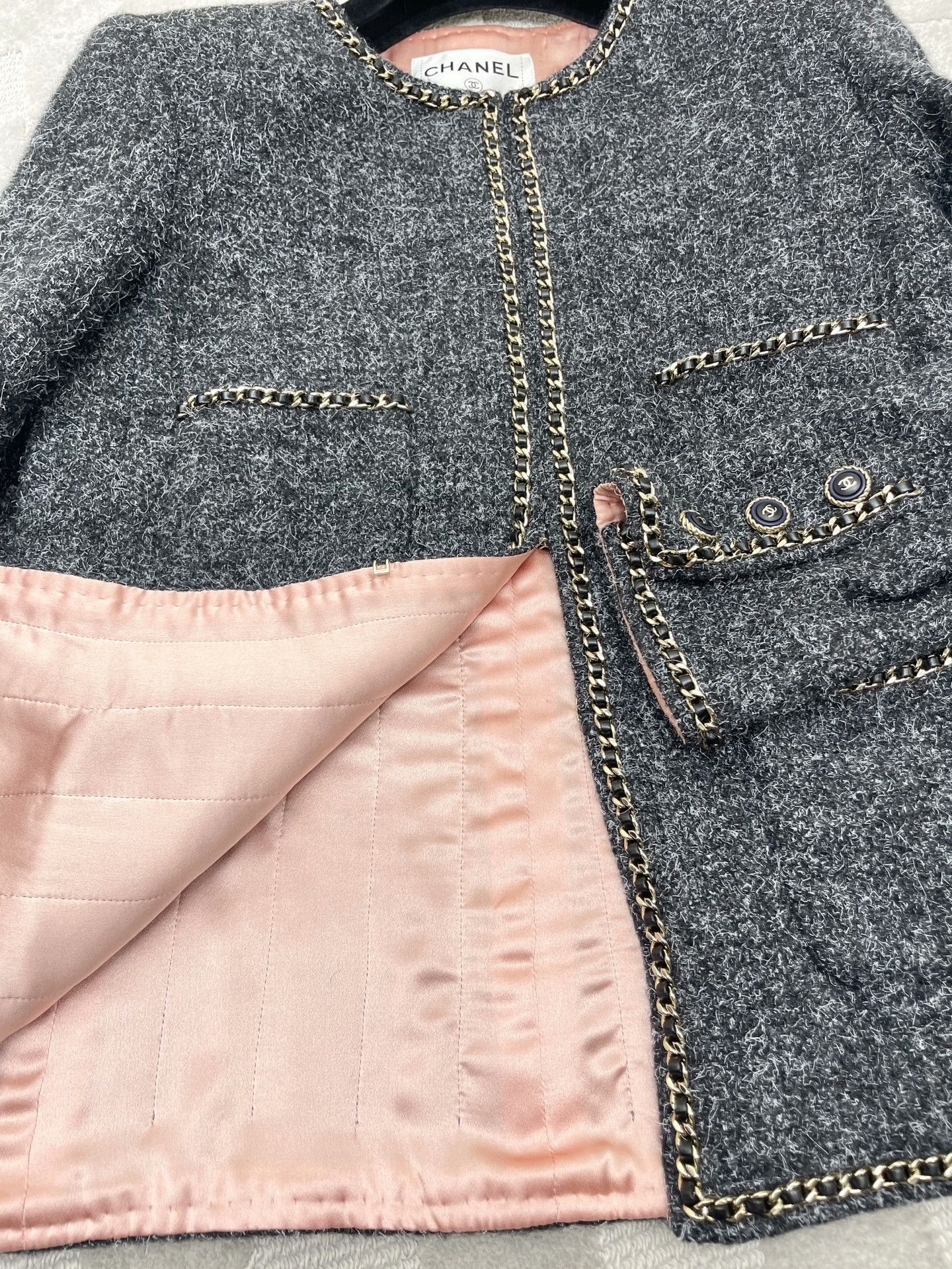 Chanel Chanel Gray Four-Pocket Chain Jacket Size XXS / US 00 / IT 34 - 4 Thumbnail