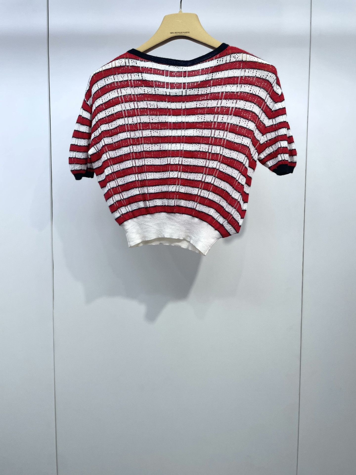 Miu Miu Miumiu Striped Lightweight Knit Short-Sleeve Size S / US 4 / IT 40 - 2 Thumbnail