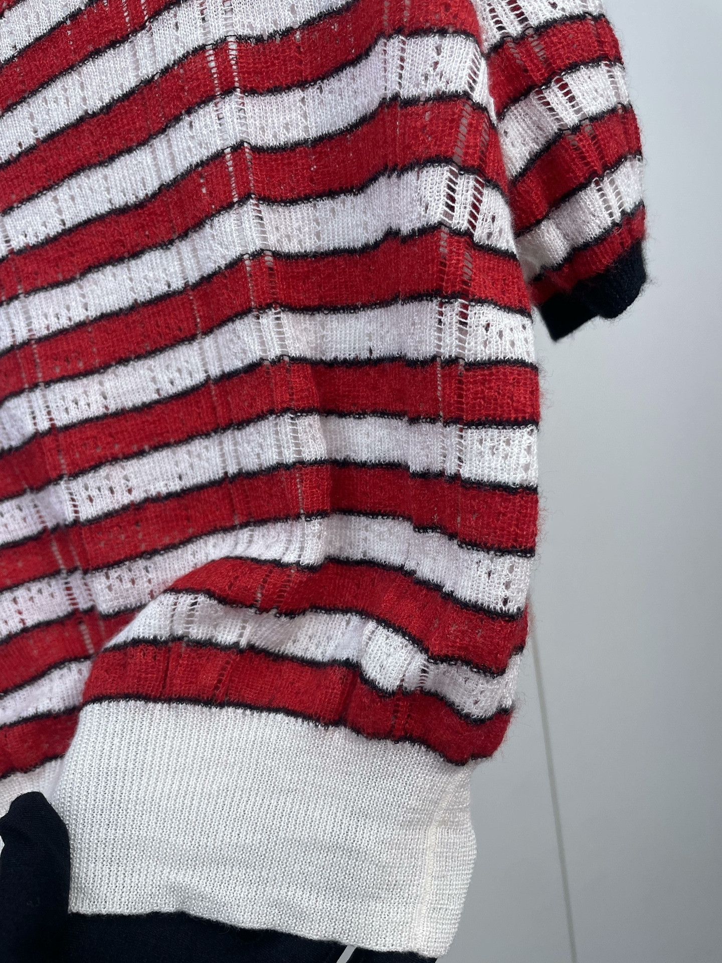 Miu Miu Miumiu Striped Lightweight Knit Short-Sleeve Size S / US 4 / IT 40 - 3 Thumbnail
