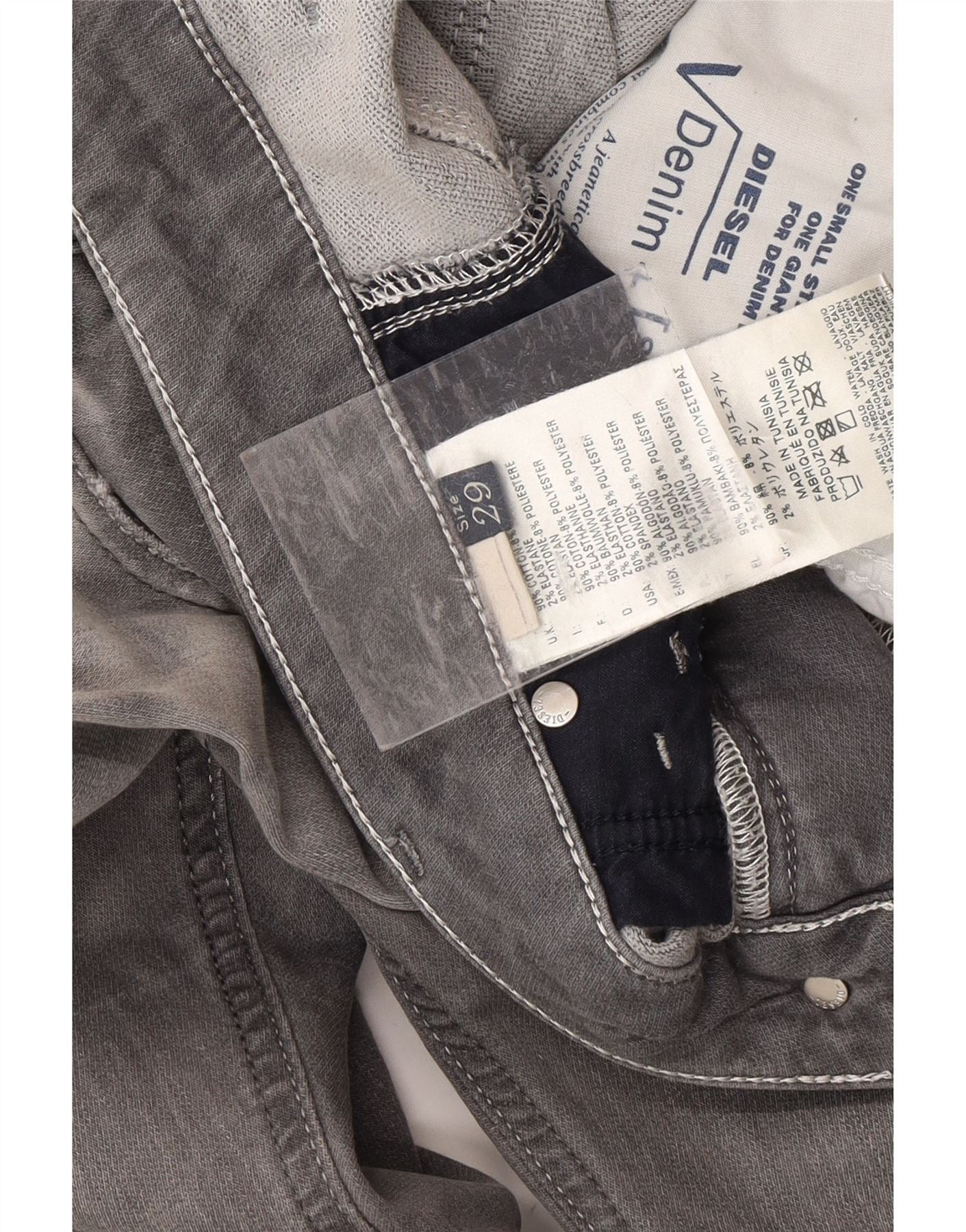 Diesel Womens Banana Slim Jeans W29 L30 Grey Cotton Size 42" / US 20 - 3 Thumbnail