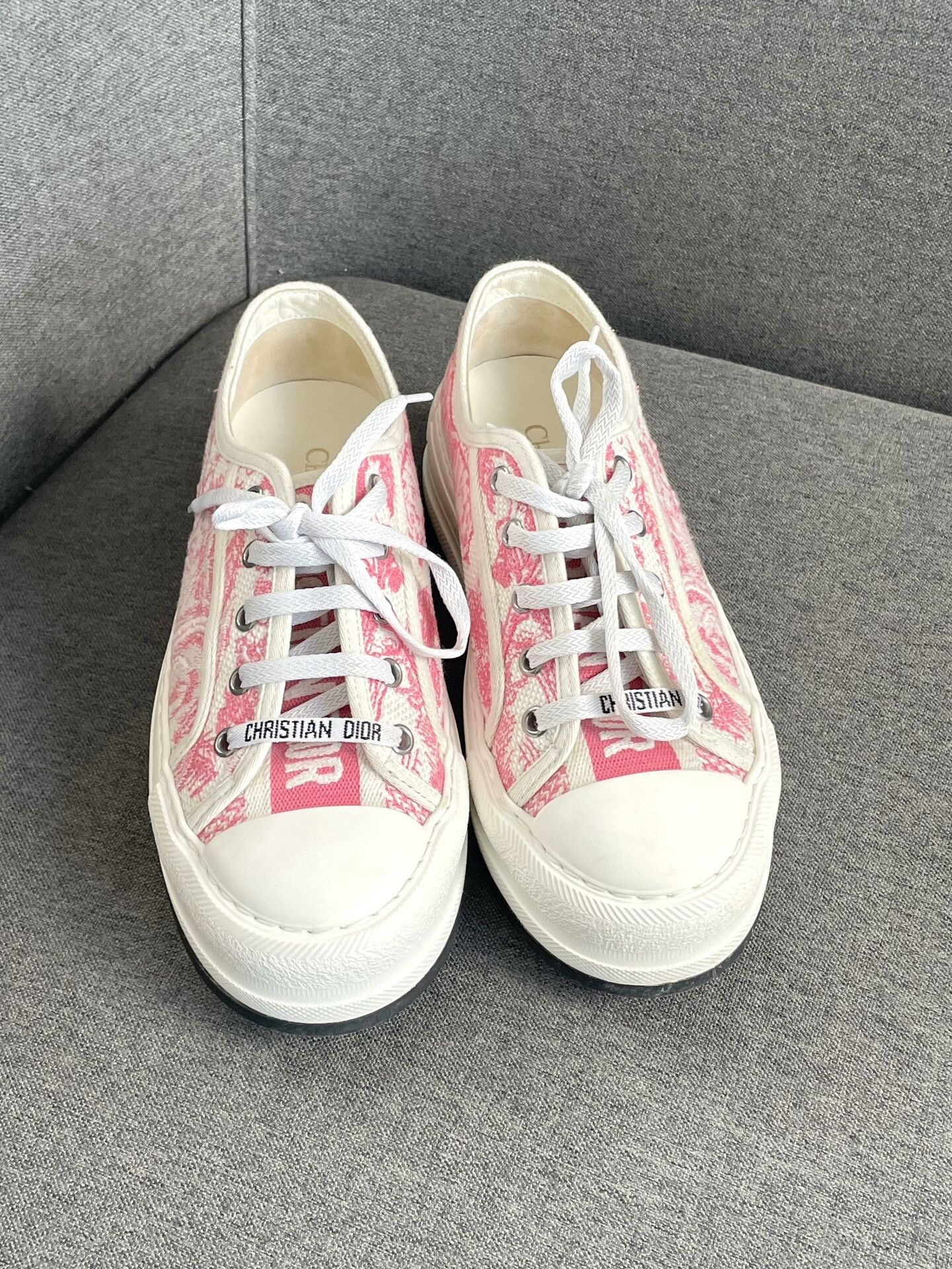 Dior Dior Pink Embroidered Casual Shoes Size US 6 / IT 36 - 8 Thumbnail