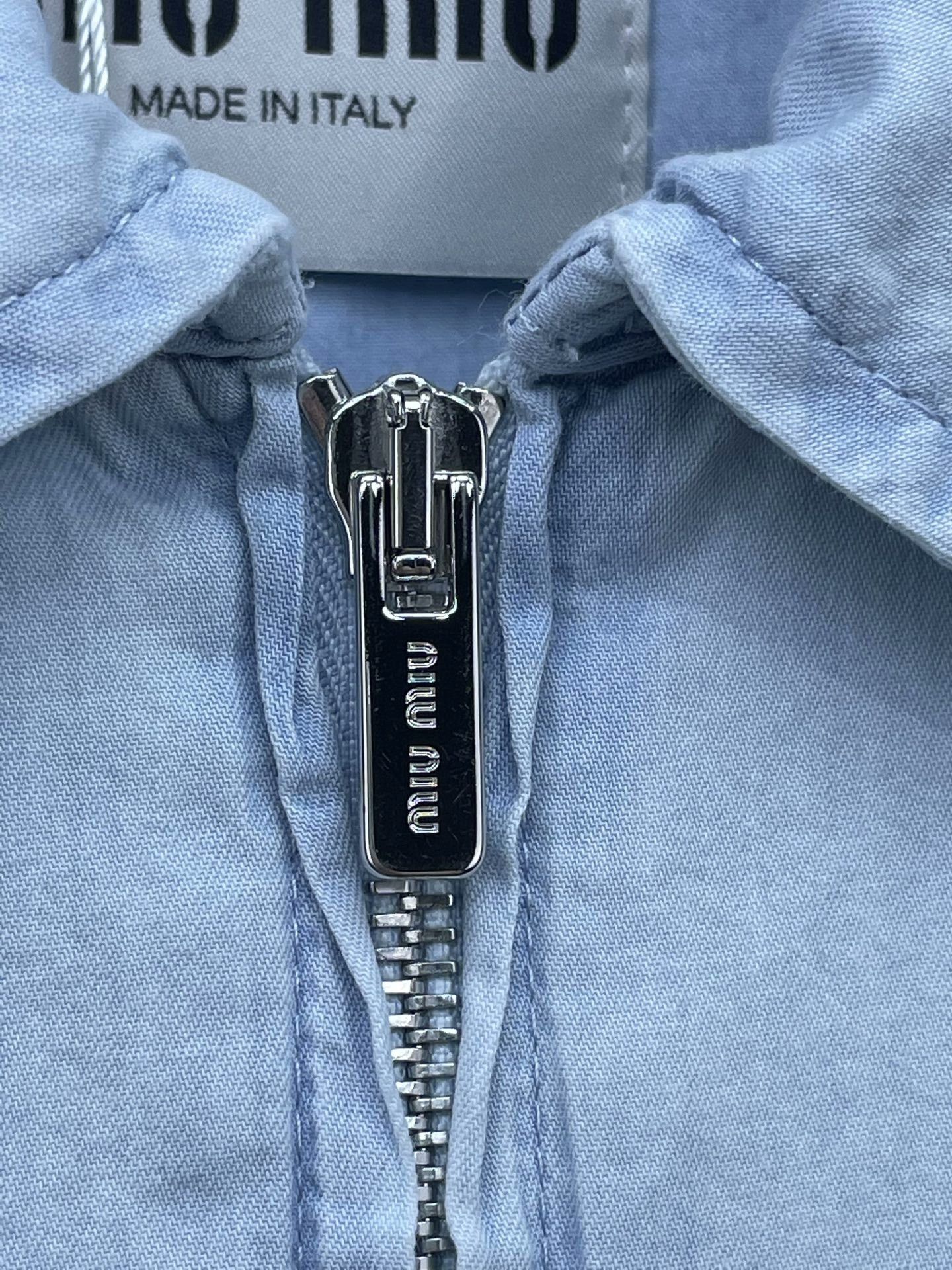 Miu Miu Miu Miu Washed Soft Denim Zip Shirt Size XS / US 0-2 / IT 36-38 - 4 Thumbnail